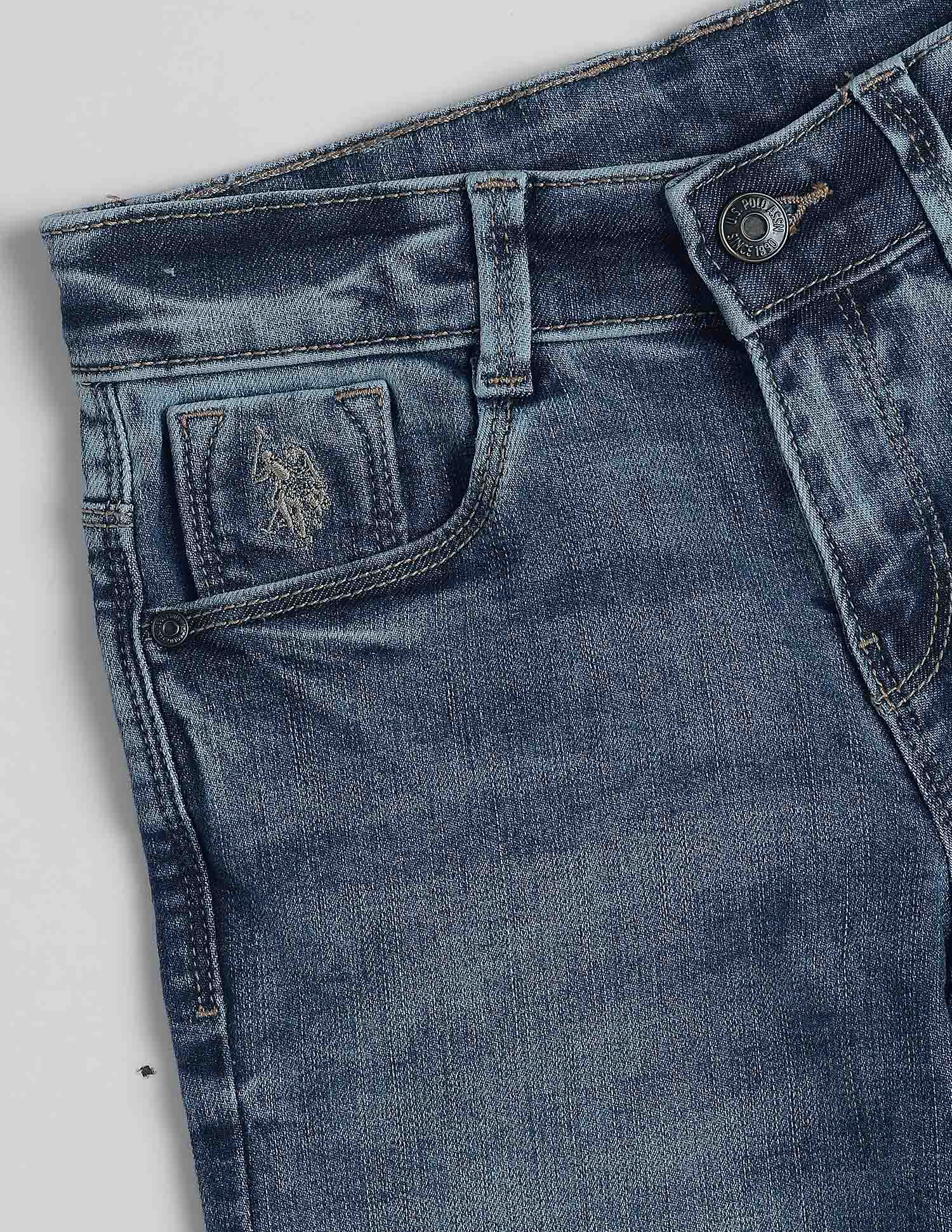 Whiskered Bootcut Fit Jeans Light Blue - U.S. Polo Assn. India | Large