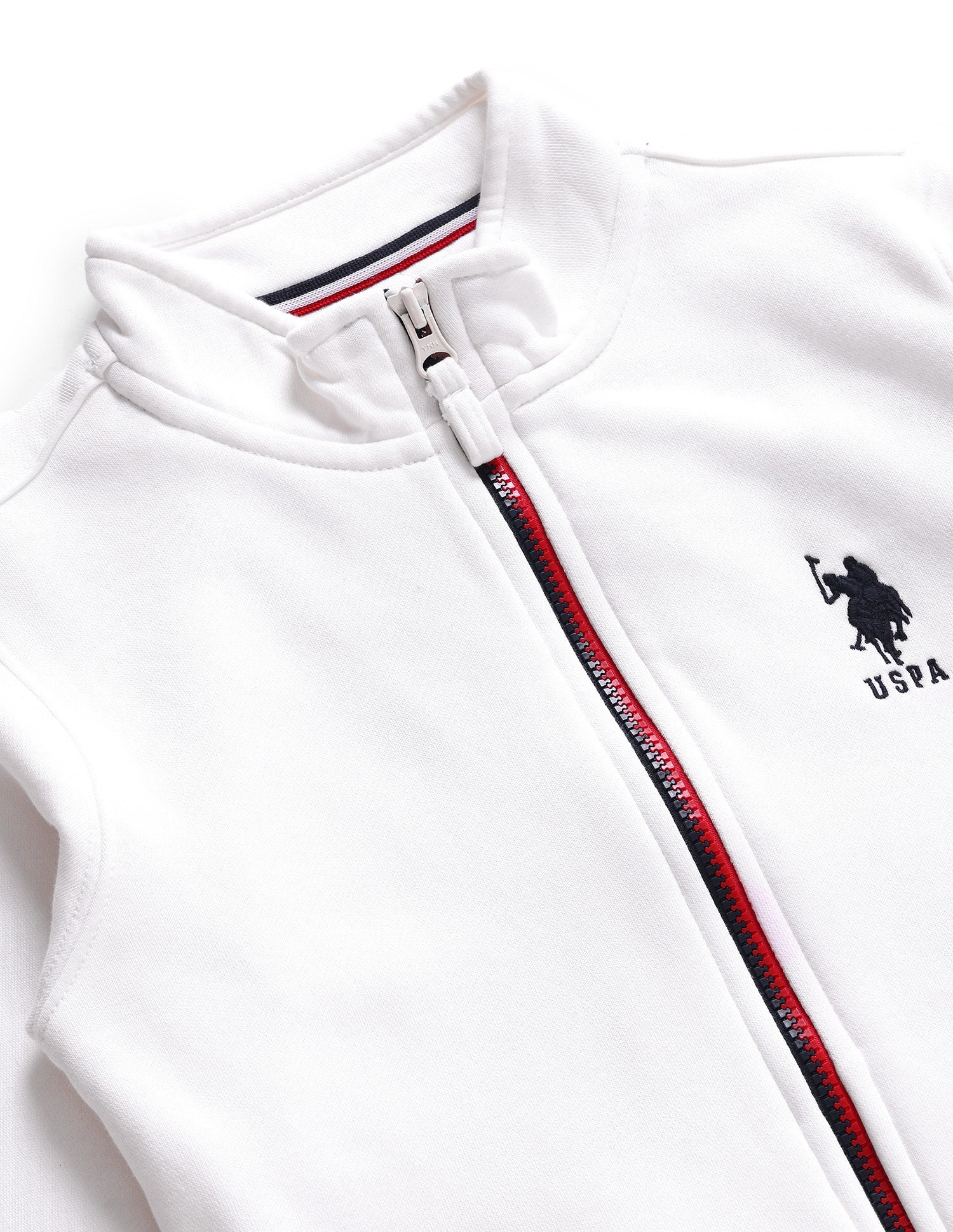 Mock Neck England Embroidered Sweatshirt White - U.S. POLO ASSN. | Large