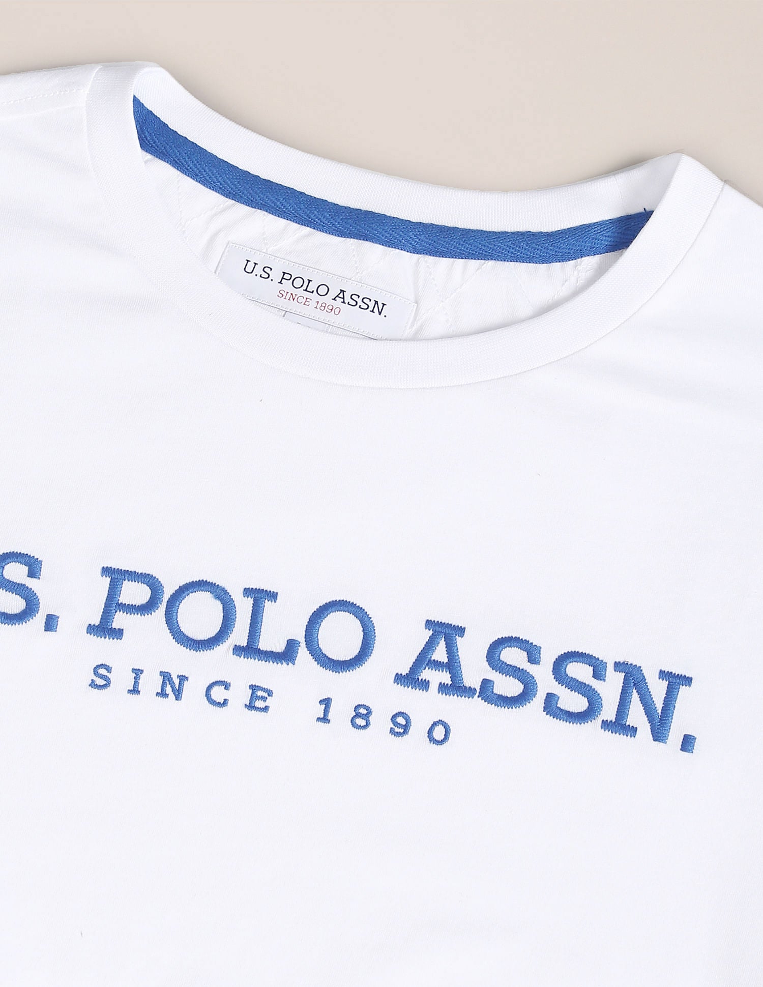 Crew Neck Brand Embroidered T-Shirt White - U.S. POLO ASSN. | Large