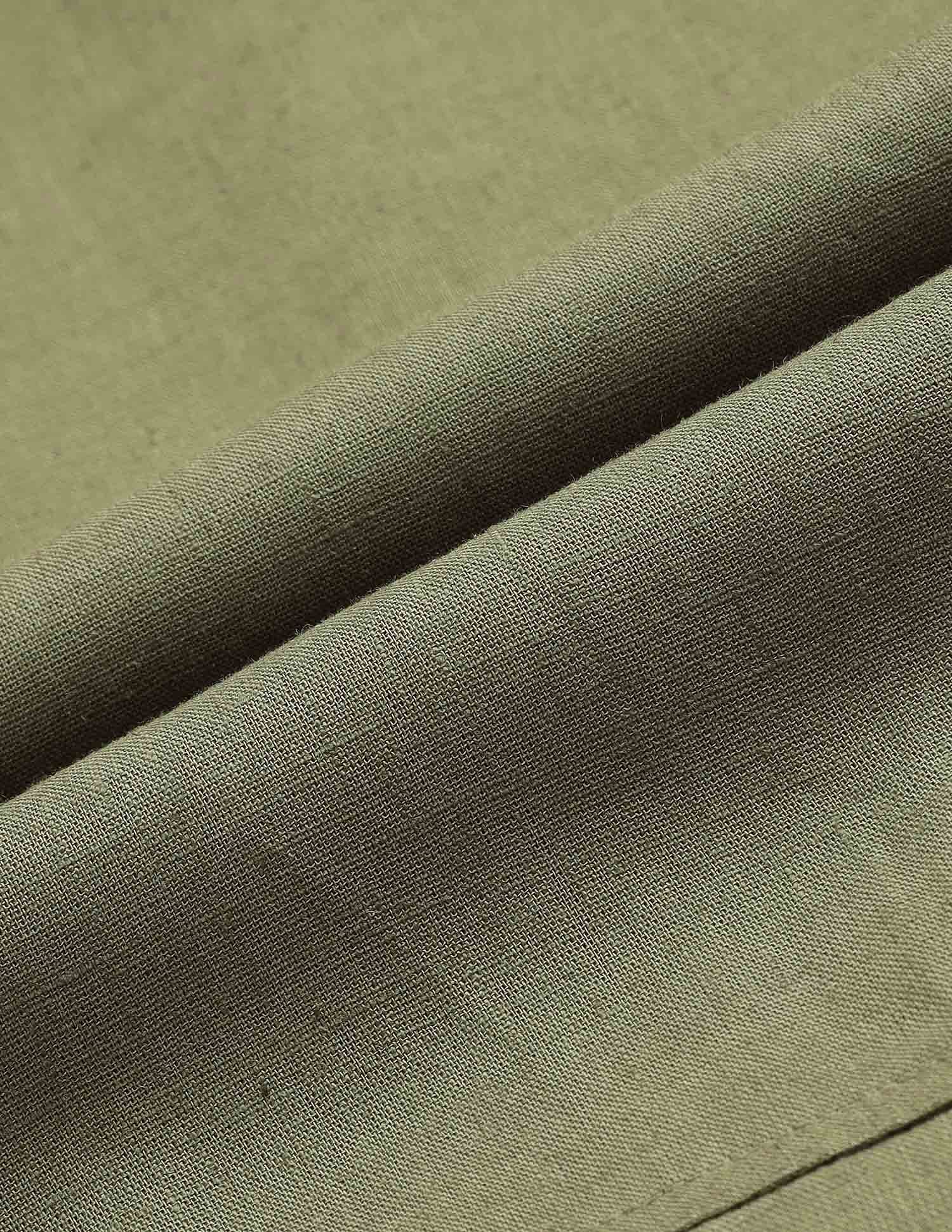 Viscose Linen A-Line Midi Dress Olive - U.S. Polo Assn. India | Large