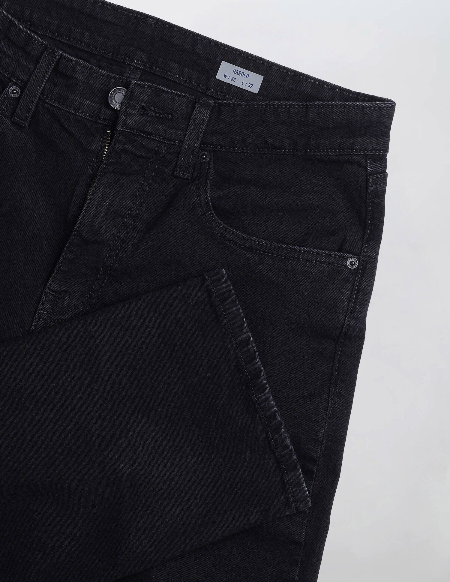 Solid Slim Straight Fit Jeans Black - U.S. Polo Assn. India | Large