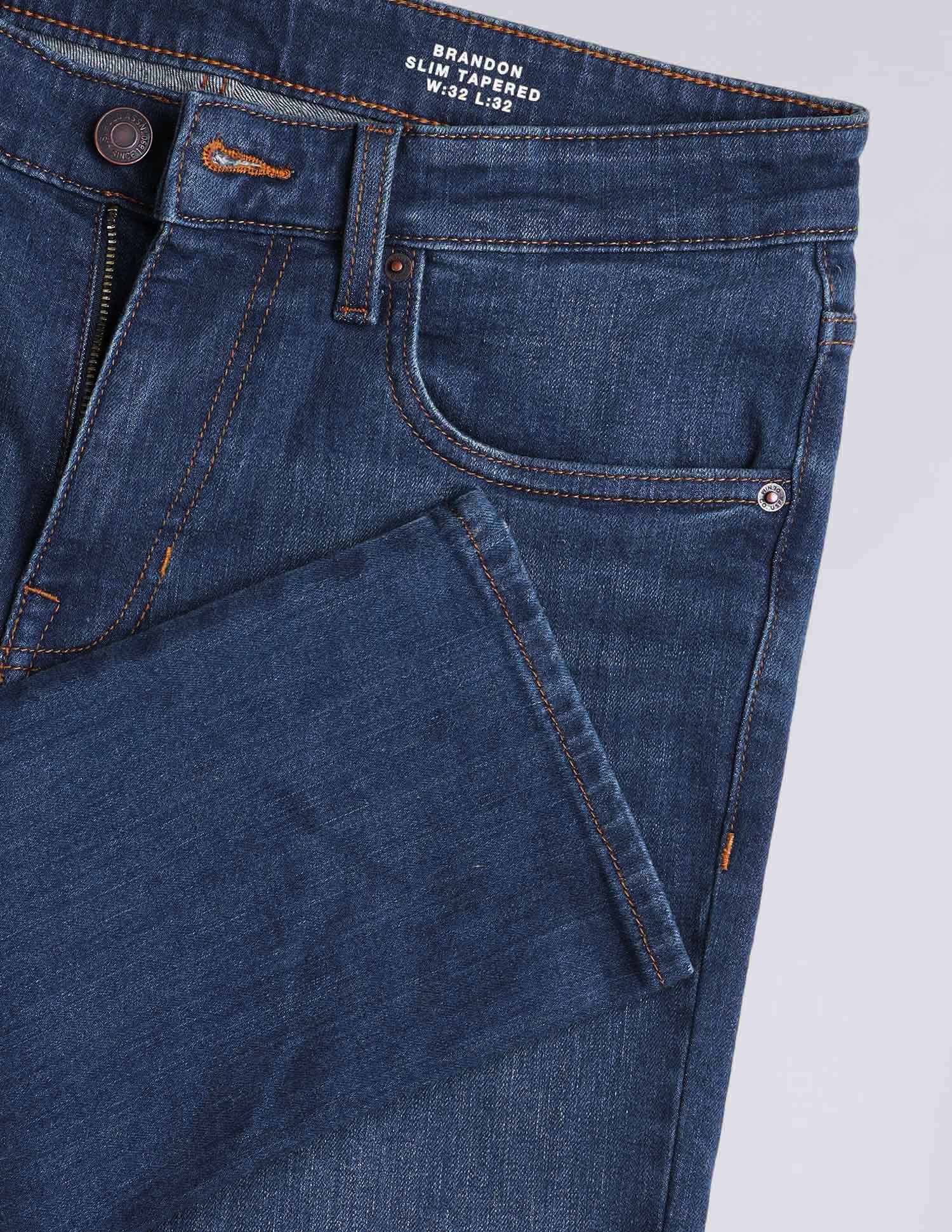 Brandon Slim Tapered Fit Blue Jeans Med Blue - U.S. POLO ASSN. | Large