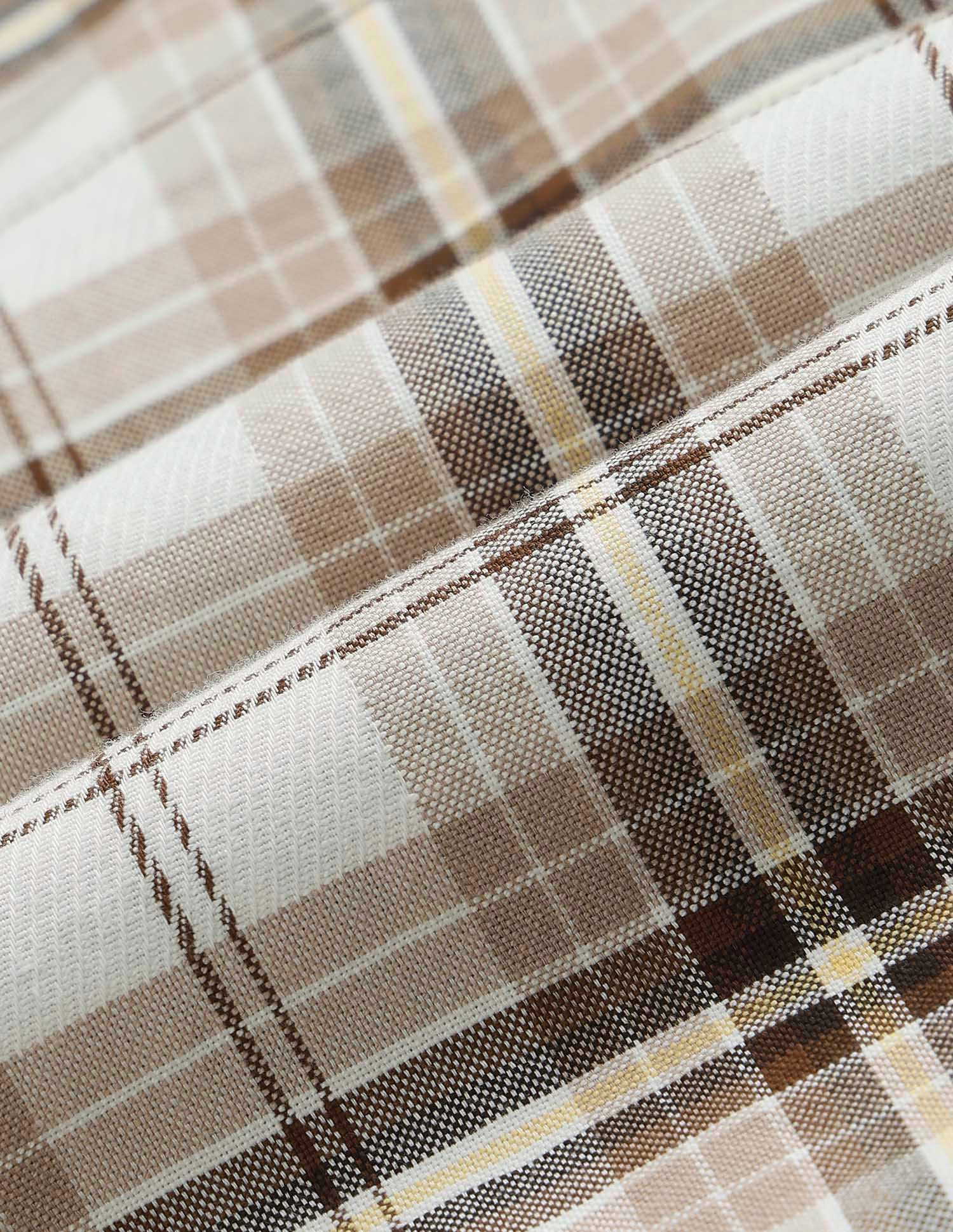 Plaid Checked Tailored Fit Shirt Beige - U.S. POLO ASSN. | Large