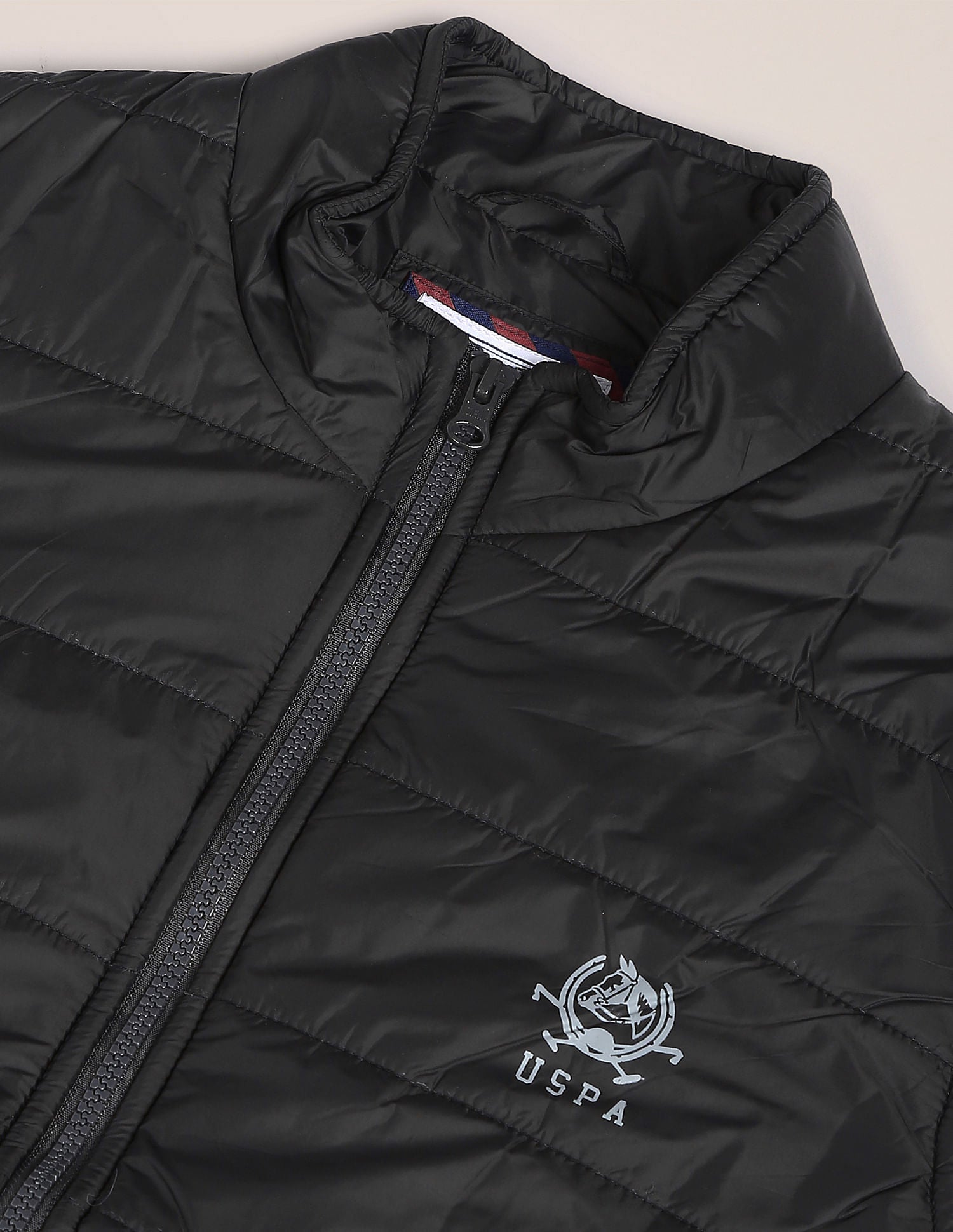 Men Black Solid Sleeveless Puffer Jacket Black - U.S. Polo Assn. India | Large