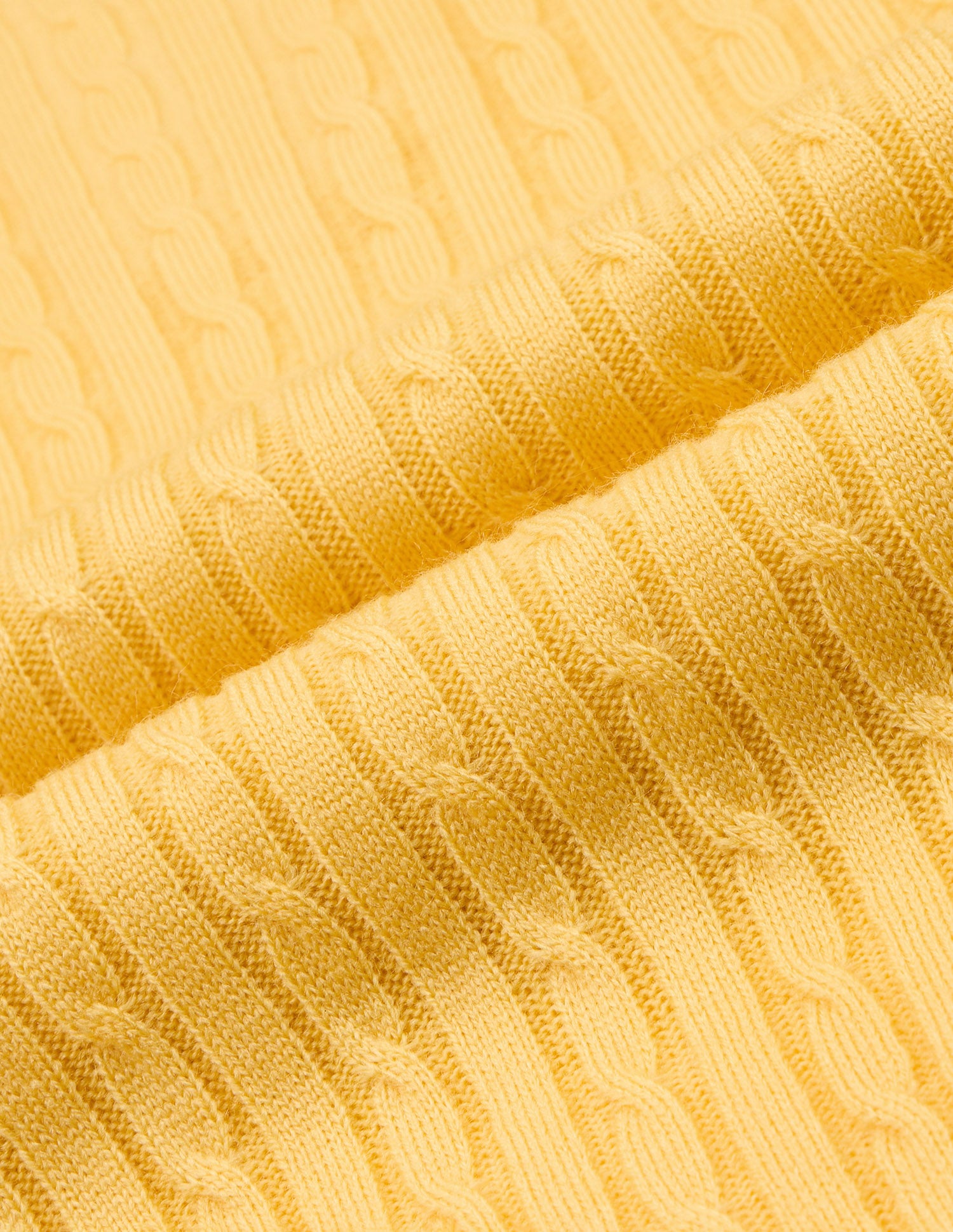 Cable Patterned Knit Regular Fit Sweater Yellow - U.S. Polo Assn. India | Large