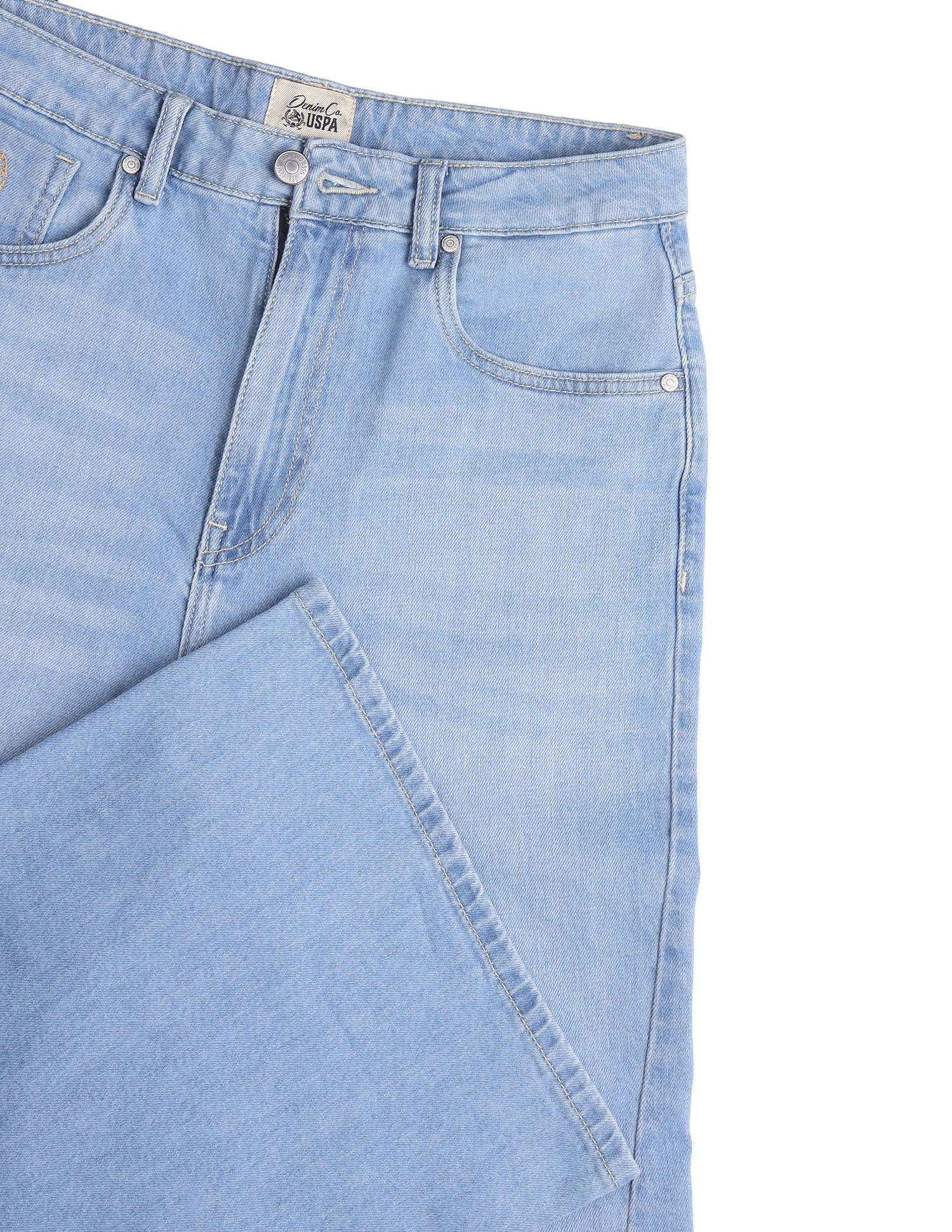 Light Washed Wide Leg Fit Jeans Light Blue - U.S. Polo Assn. India | Large