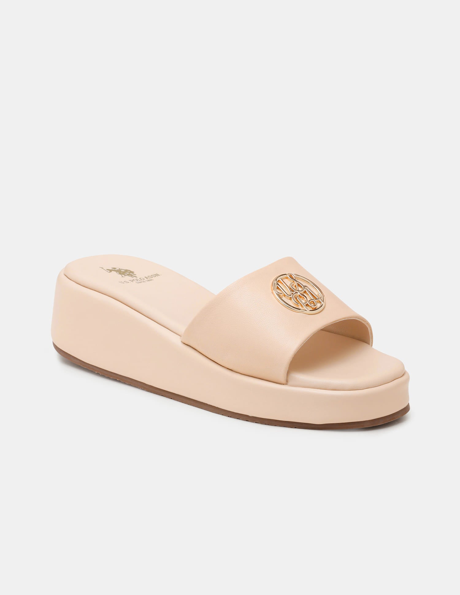 Women Broad Strap Nuri Platform Heels Nude - U.S. Polo Assn. India | Large