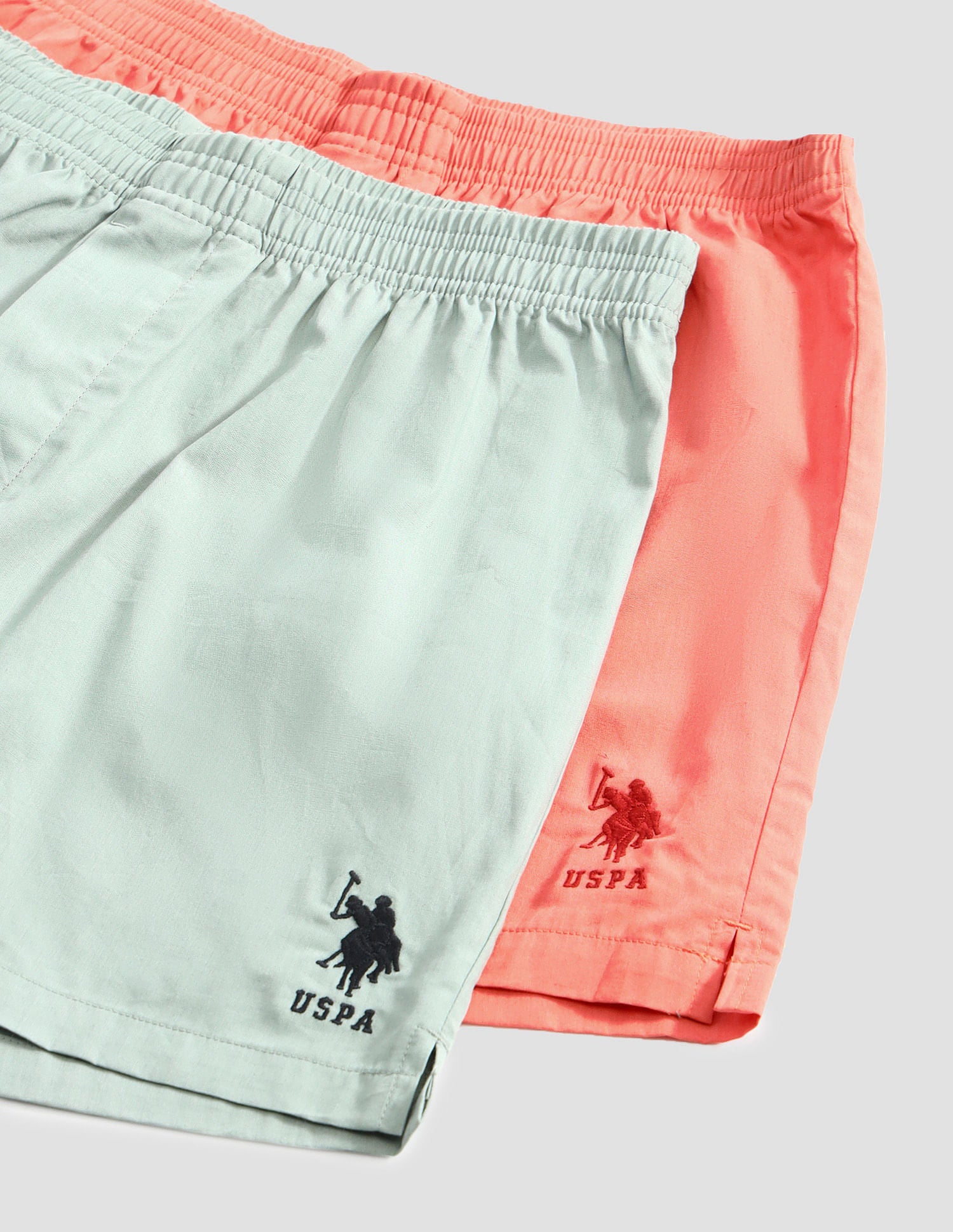 Comfort Regular Fit Solid OEX08 Boxers - Pack of 2 Crabapple Iceberg and Green - U.S. POLO ASSN. | Large