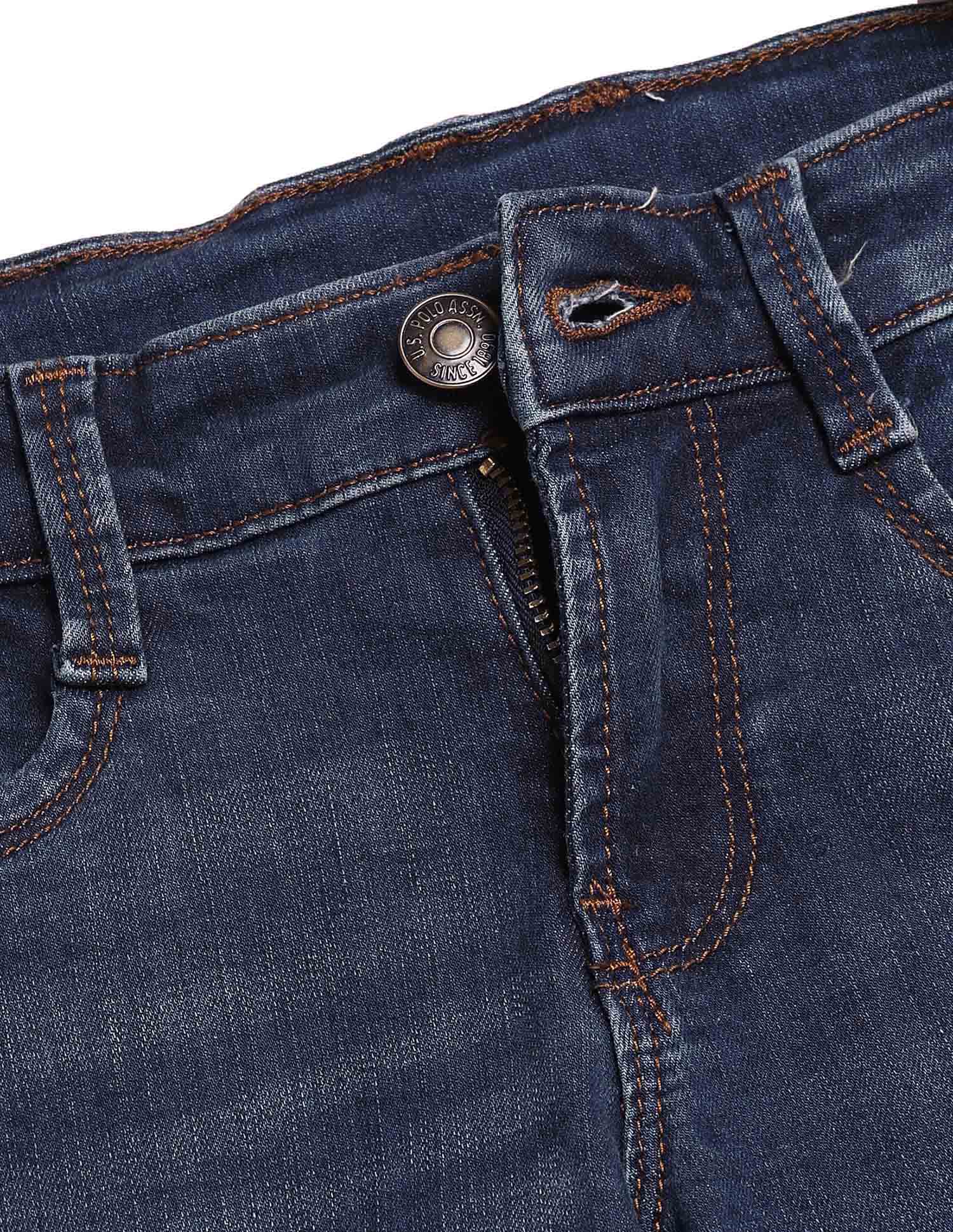 Boys Whiskered Slim Fit Jeans Mid Wash - U.S. POLO ASSN. | Large