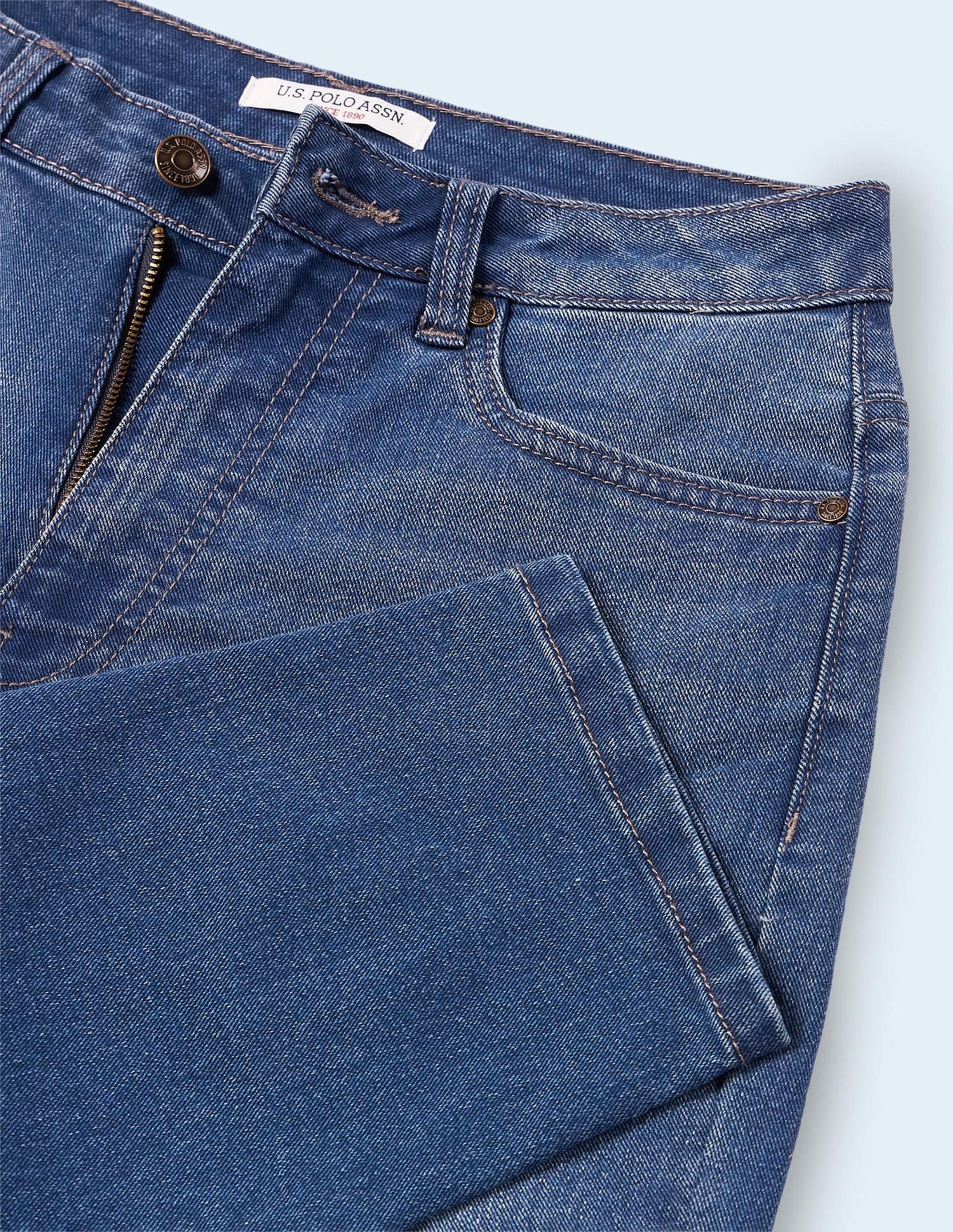 Mom Fit Blue Jeans Blue - U.S. POLO ASSN. | Large