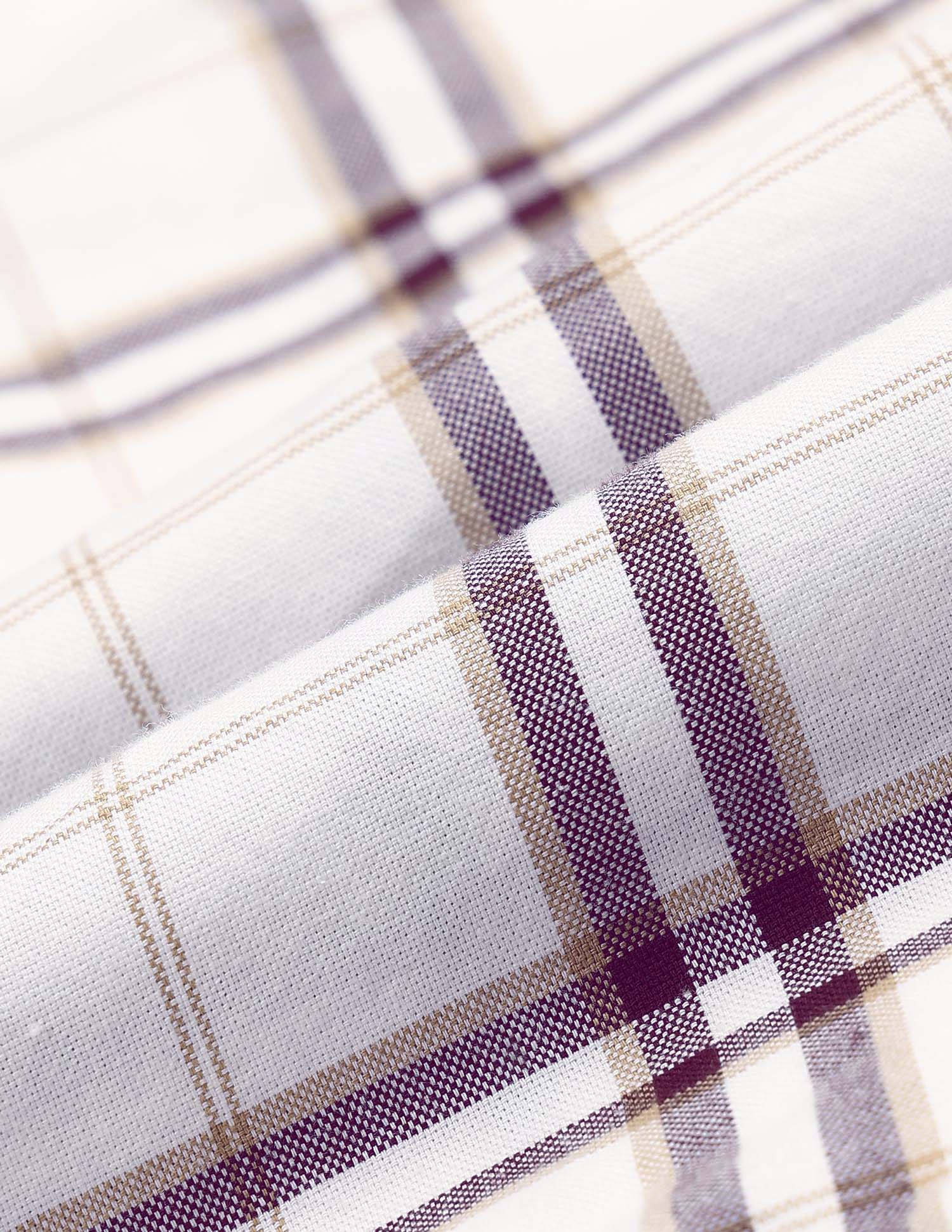 Windowpane Checked Tailored Fit Shirt Beige - U.S. POLO ASSN. | Large