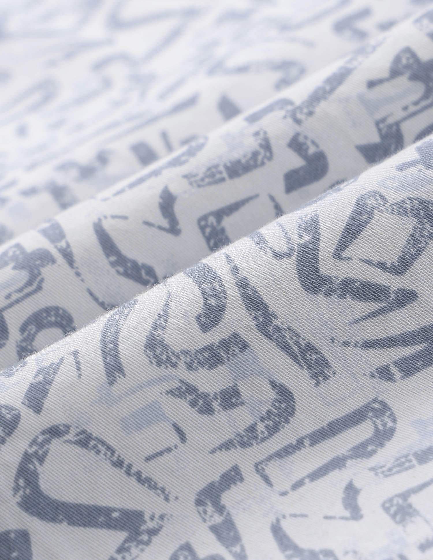 Abstract Printed Pure Cotton Shirt Light Blue - U.S. Polo Assn. India | Large