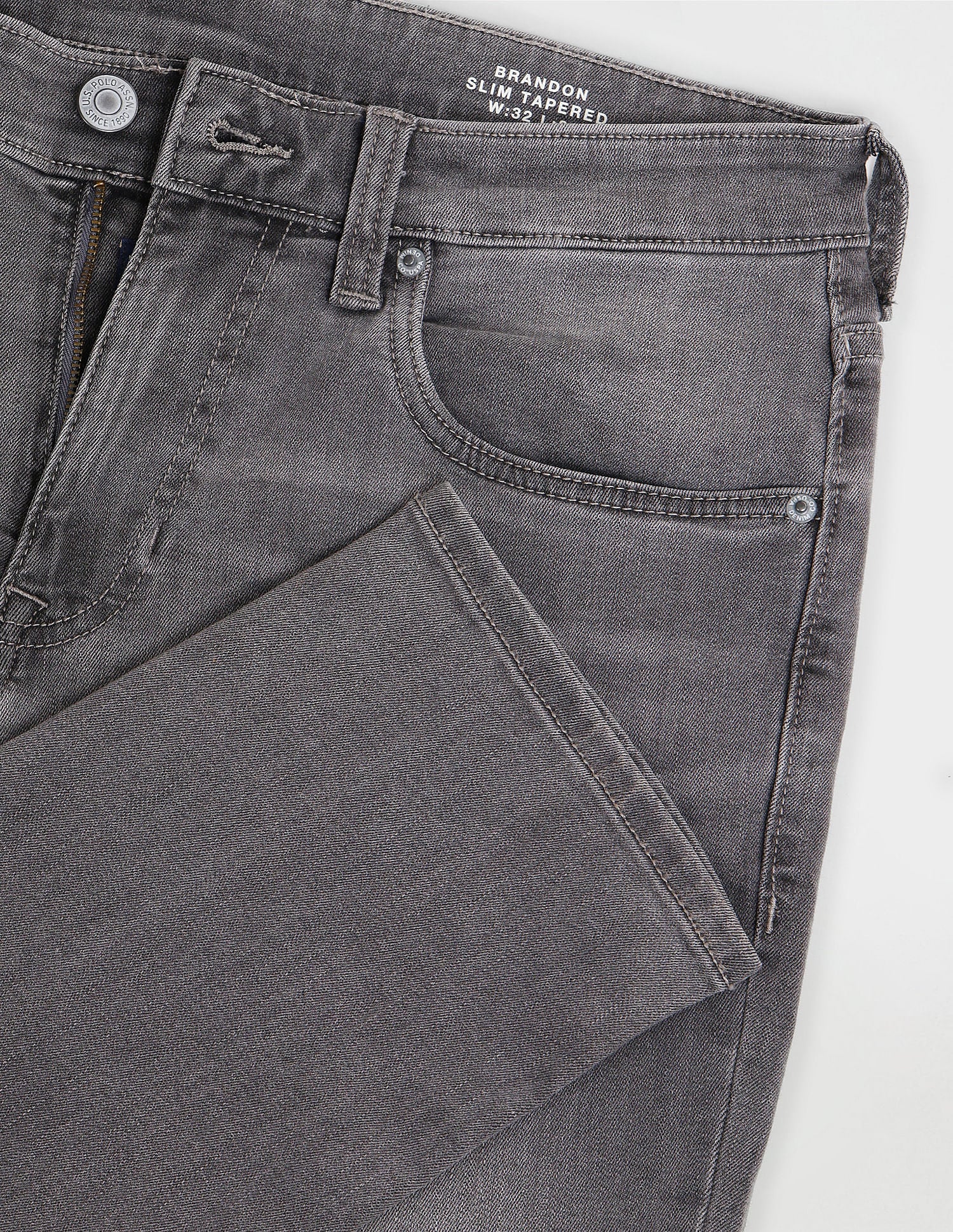 Brandon Slim Tapered Grey Jeans Grey - U.S. Polo Assn. India | Large