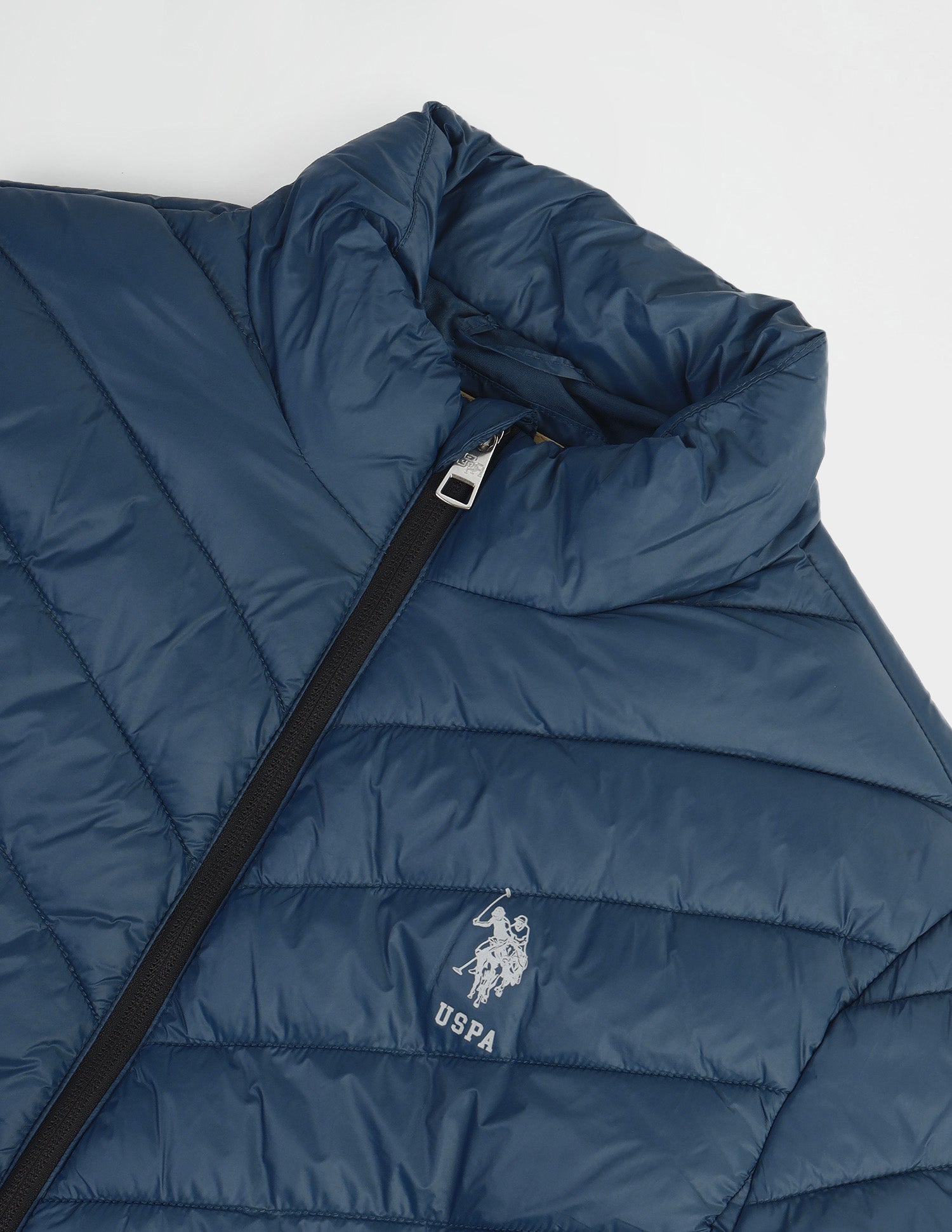 Solid High Neck Jacket Dark Blue - U.S. Polo Assn. India | Large