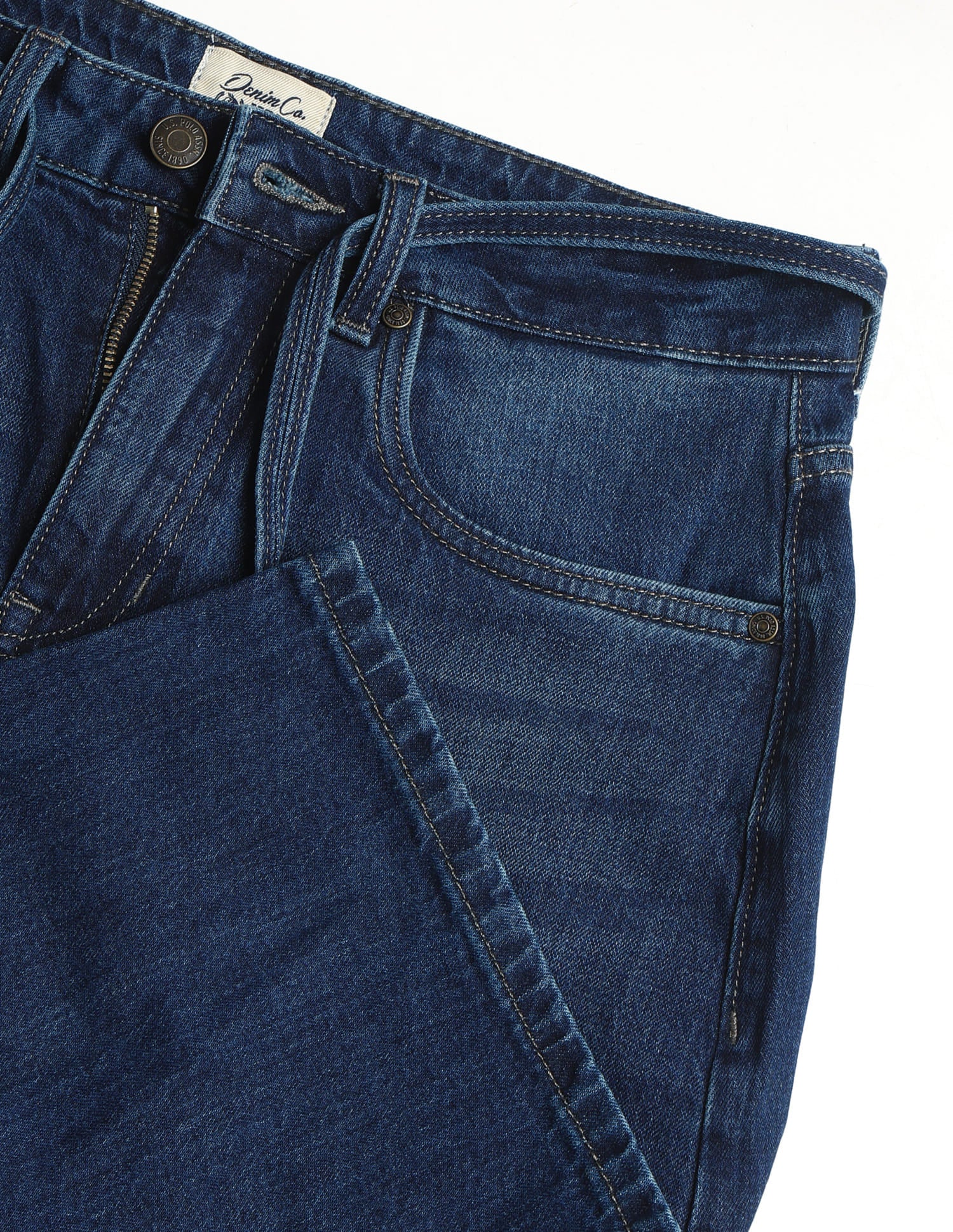 Mid Rise Barrel Fit Jeans Blue - U.S. Polo Assn. India | Large