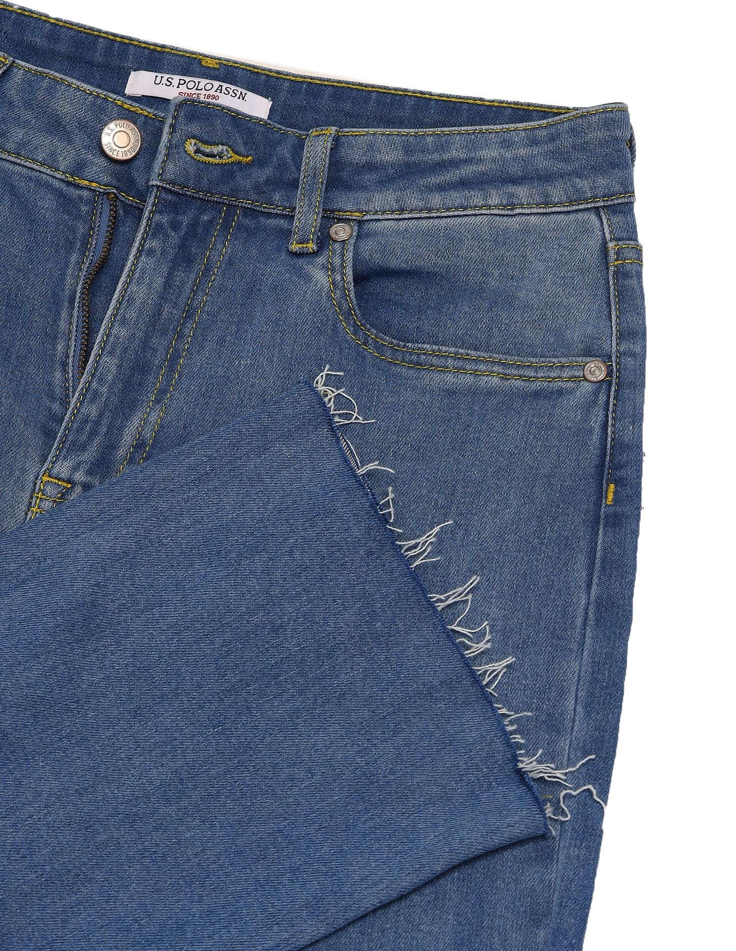 High Rise Straight Fit Jeans Blue - U.S. POLO ASSN. | Large