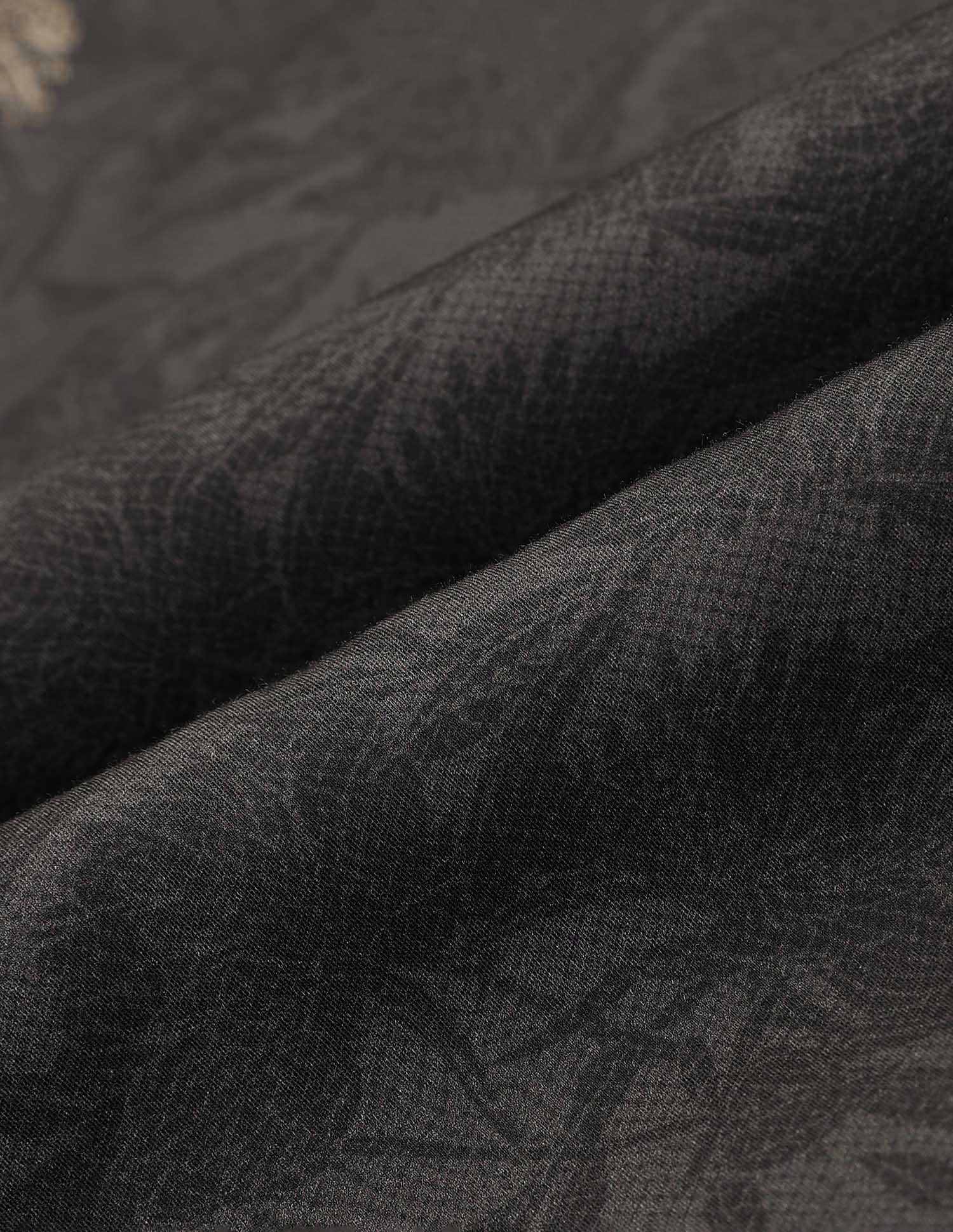 Floral Printed Pure Cotton Shirt Charcoal Grey - U.S. POLO ASSN. | Large