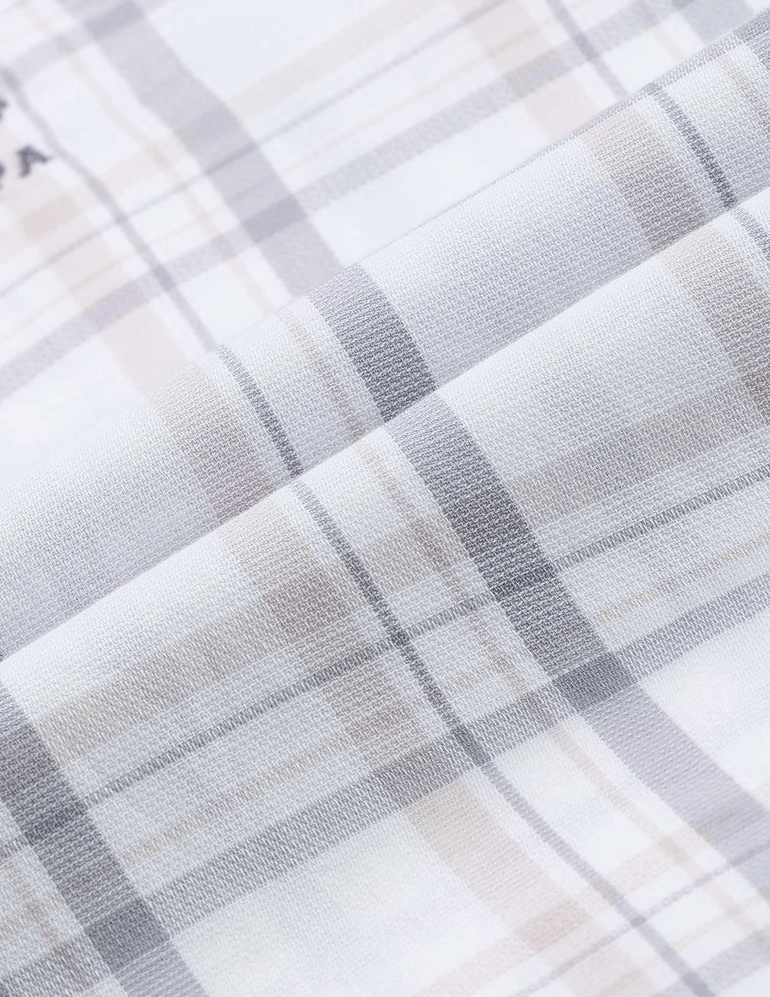 Grid Tattersall Checked Regular Fit Dobby Shirt Ecru - U.S. Polo Assn. India | Large
