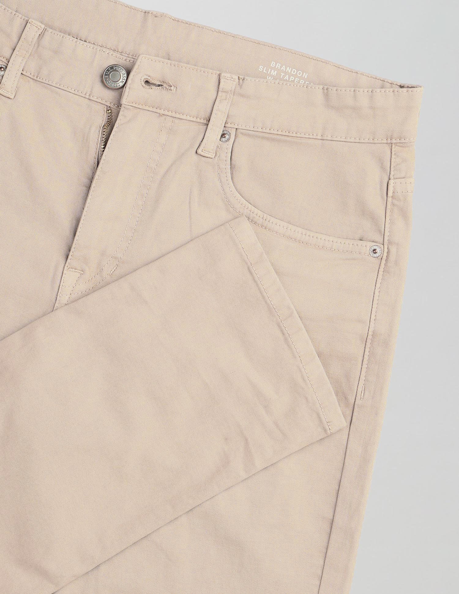 Brandon Slim Tapered Fit Beige Jeans Beige - U.S. POLO ASSN. | Large