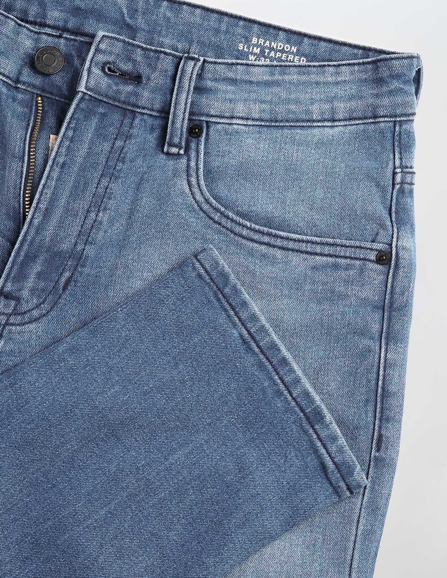 Brandon Slim Tapered Fit Blue Jeans Blue - U.S. Polo Assn. India | Large