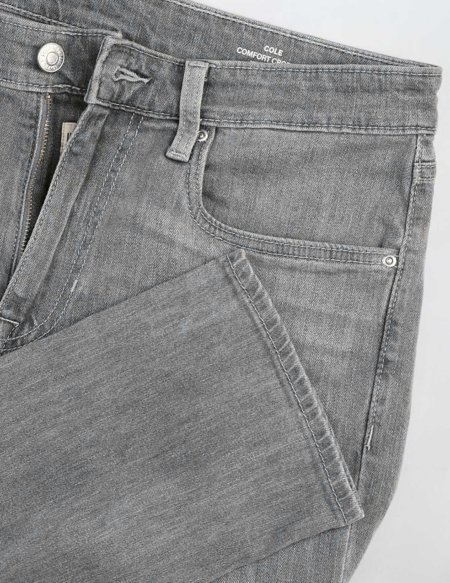 Cole Comfort Cropped Fit Grey Jeans Light Grey Wash - U.S. POLO ASSN. | Large