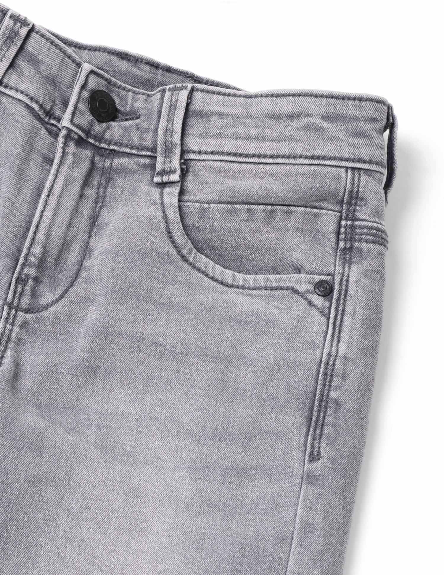 Boys Stone Washed Relaxed Fit Jeans Light Grey - U.S. POLO ASSN. | Large