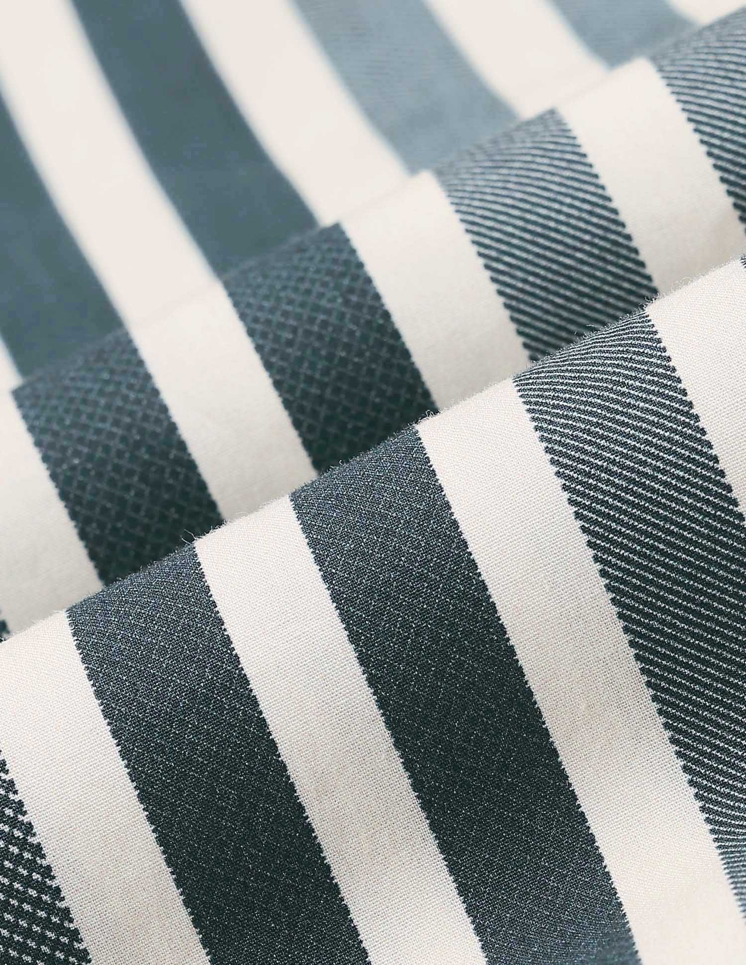 Vertical Stripe Slim Shirt Green and White - U.S. POLO ASSN. | Large