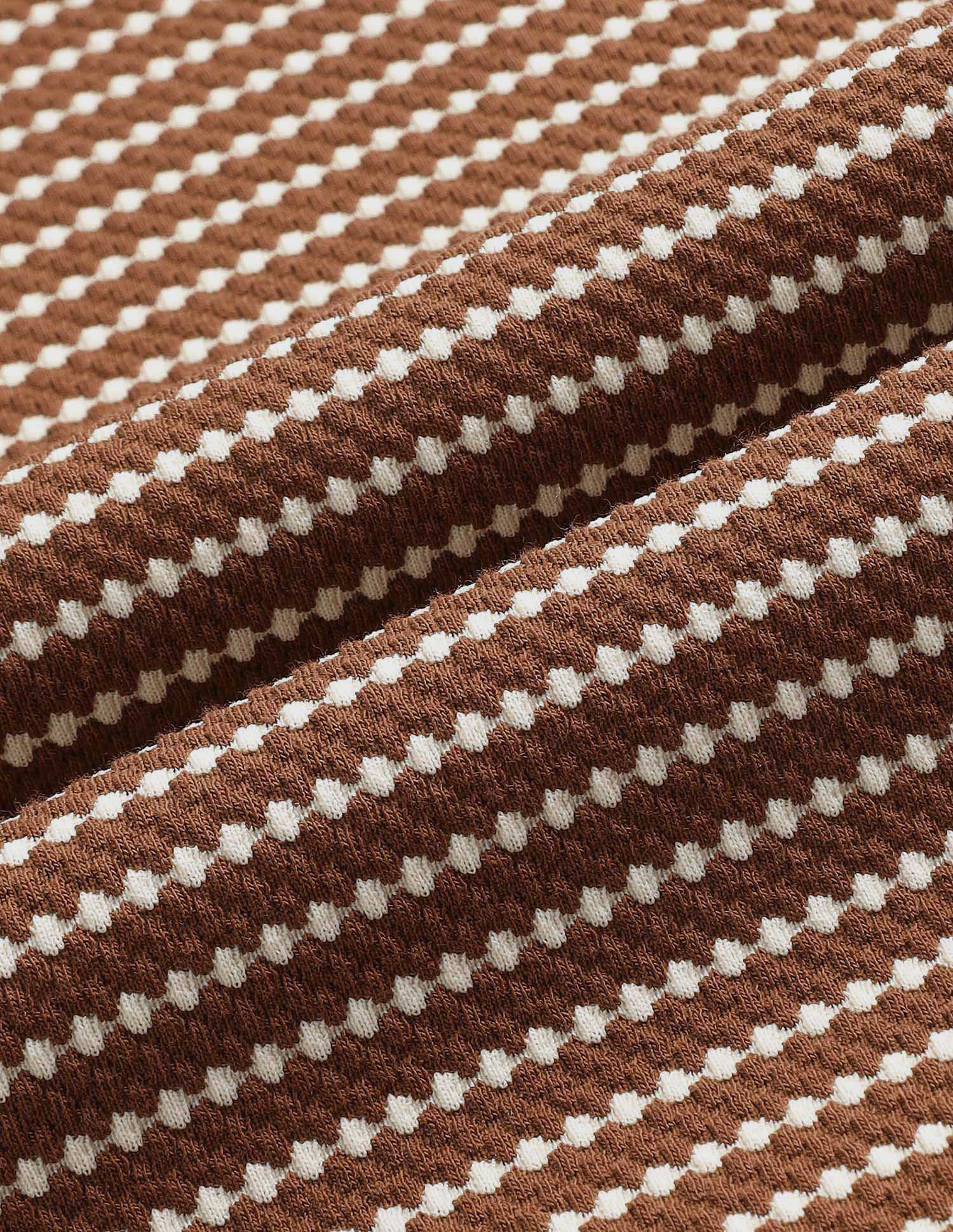 Self Design Horizontal Striped Midi T-Shirt Dress Brown - U.S. Polo Assn. India | Large