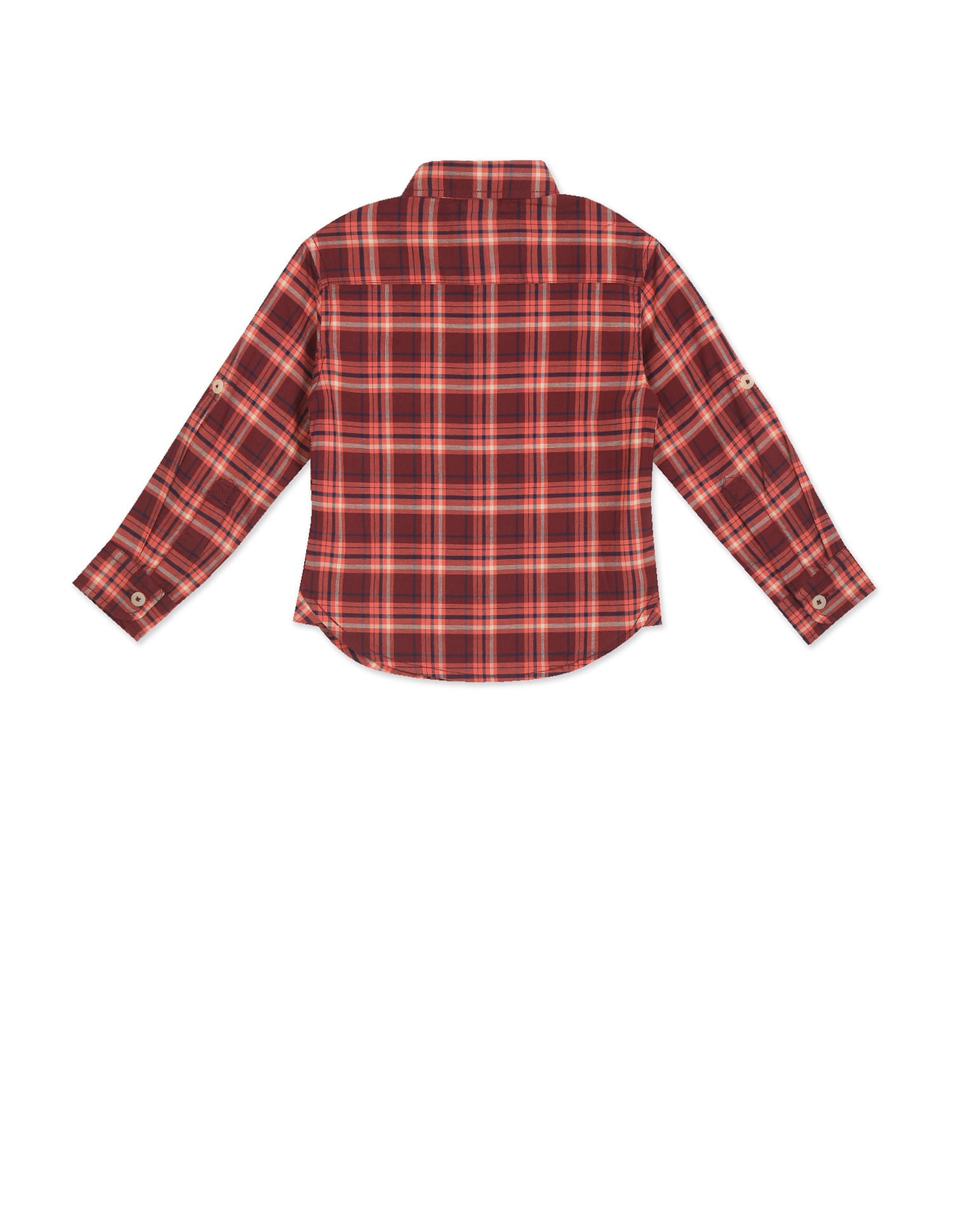 Boys Red Spread Collar Check Shirt Red - U.S. Polo Assn. India | Large