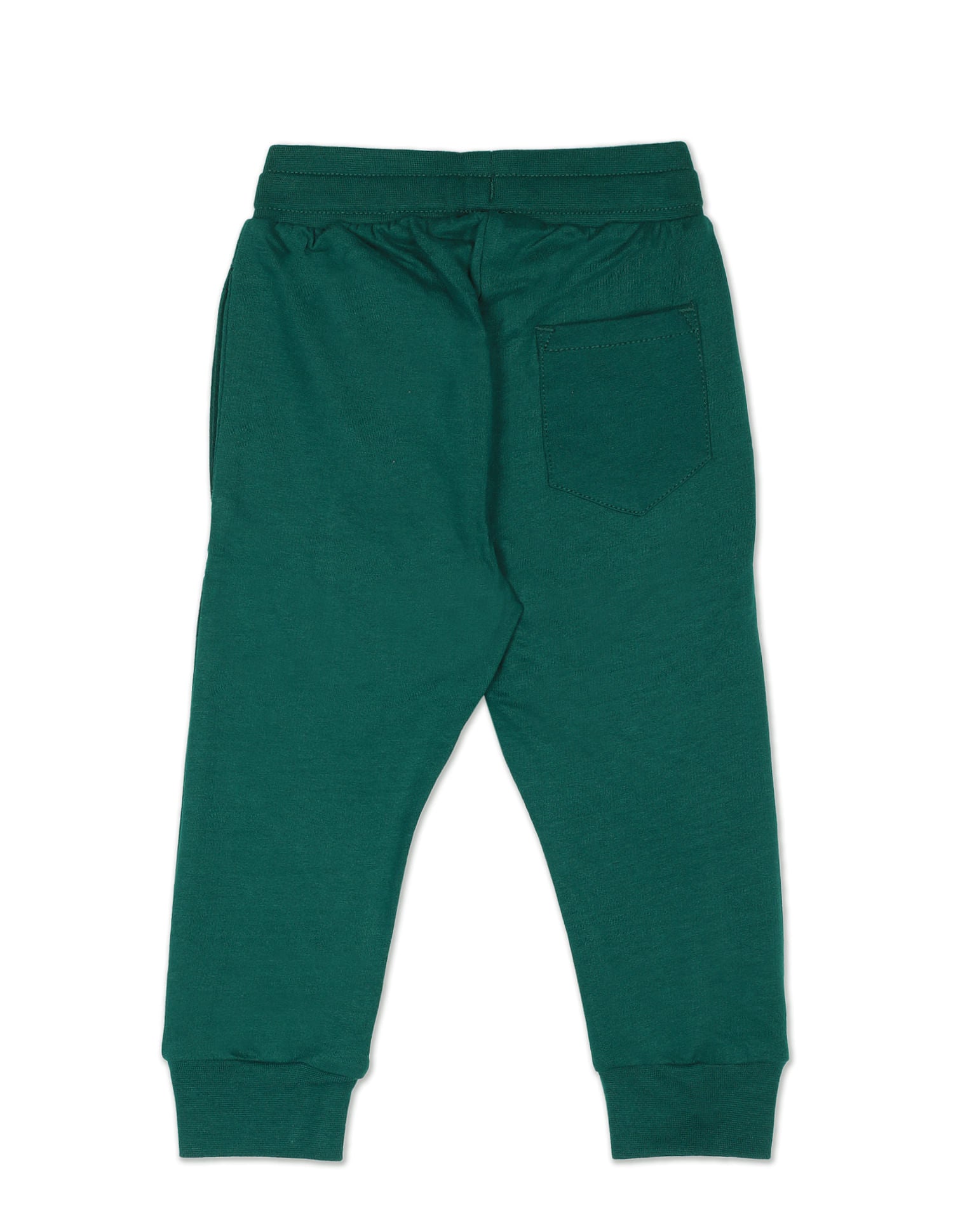 Boys Dark Green Mid Rise Brand Print Joggers Dark Green - U.S. Polo Assn. India | Large
