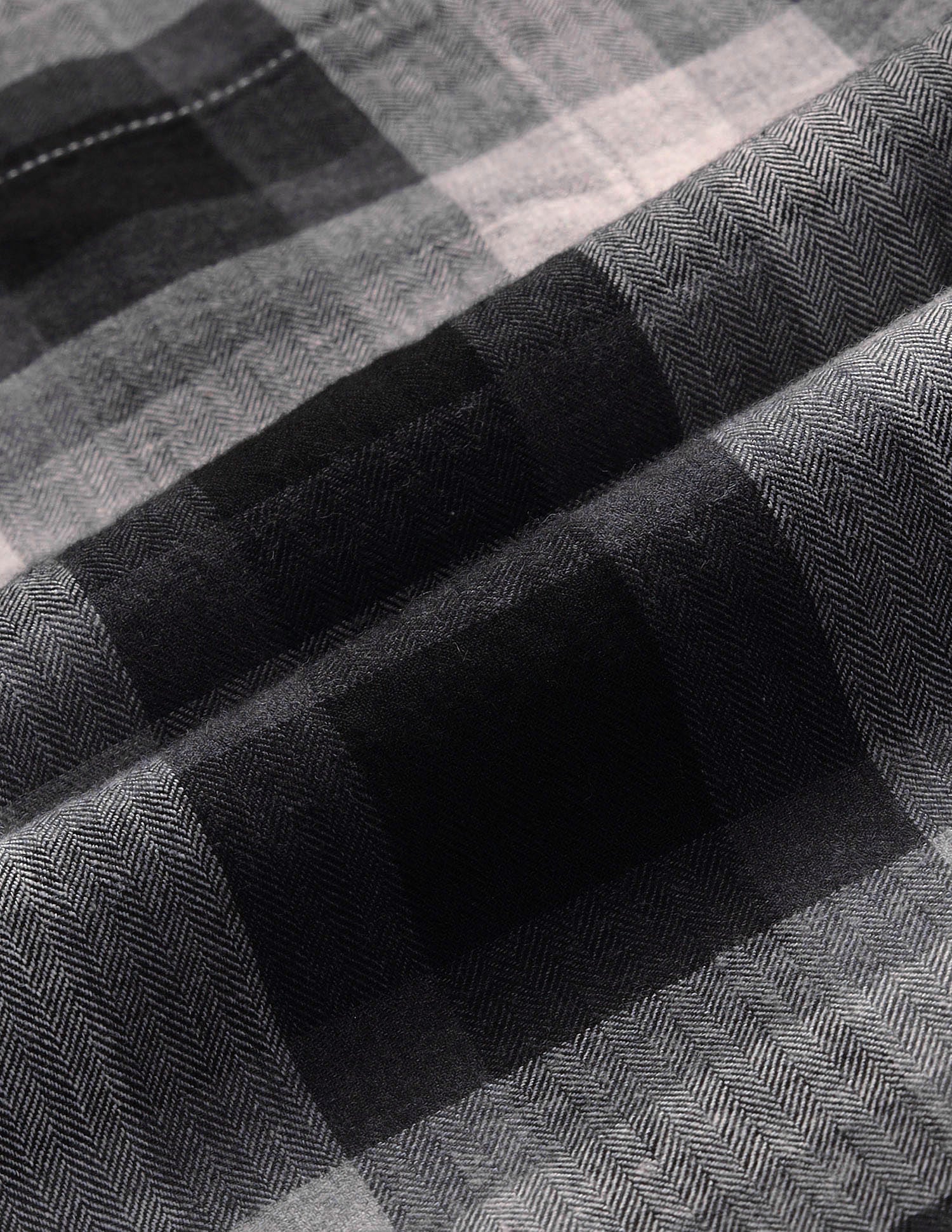 Tartan Checked Herringbone Shirt Grey - U.S. POLO ASSN. | Large