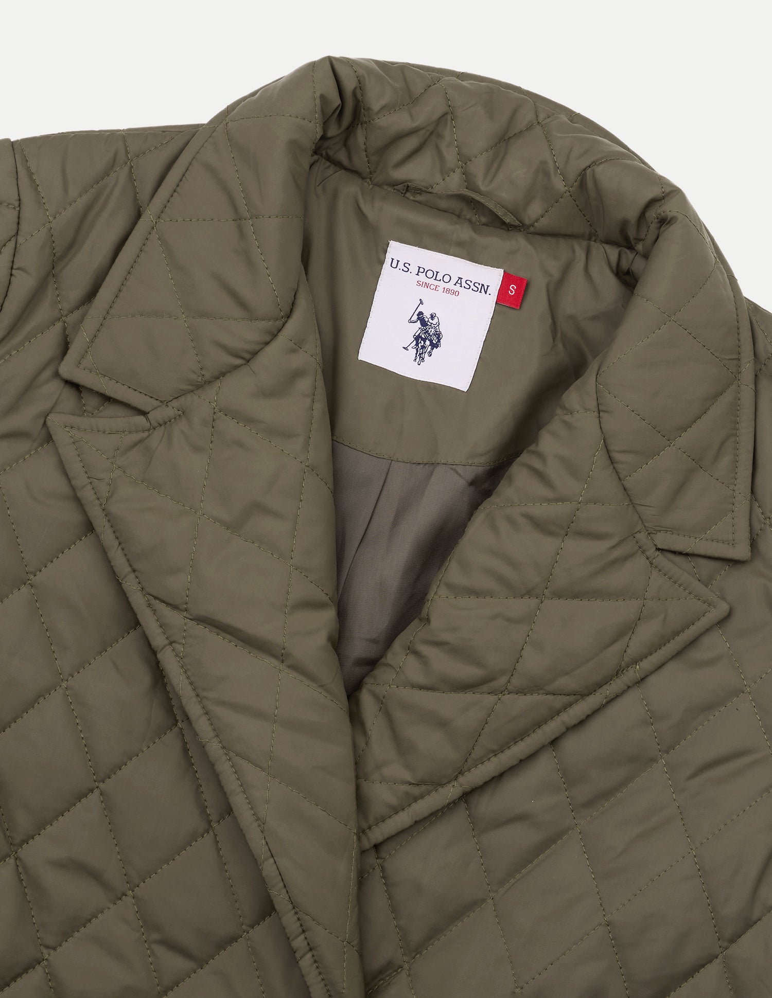Solid Longline Quilted Jacket Dark Brown - U.S. Polo Assn. India | Large