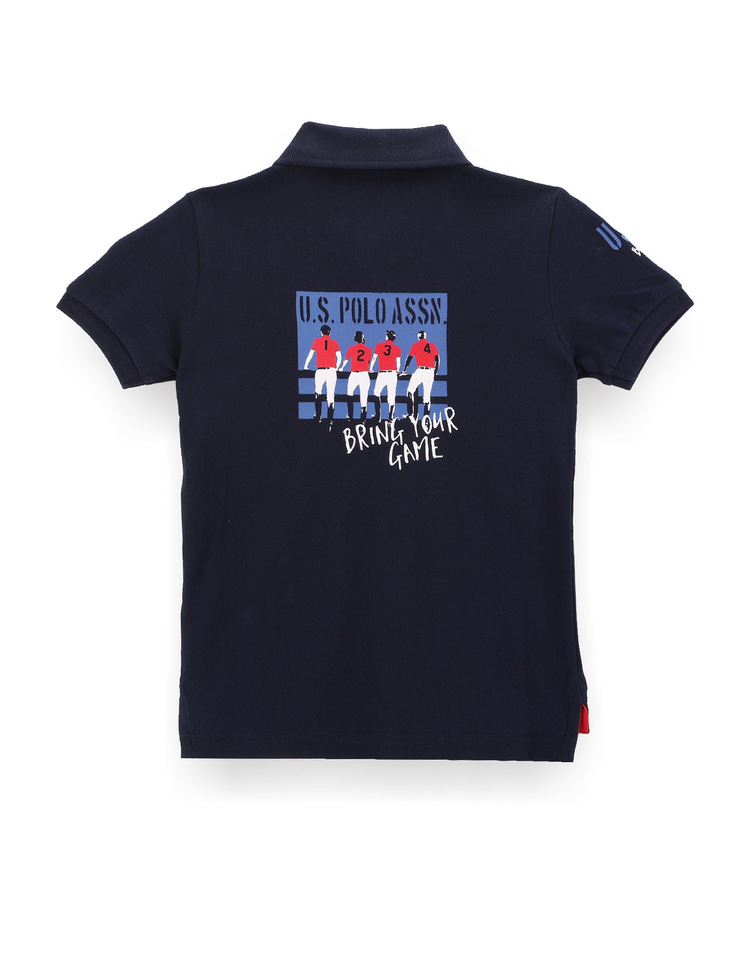 Boys Rear Graphic Cotton Polo Shirt Navy - U.S. POLO ASSN. | Large