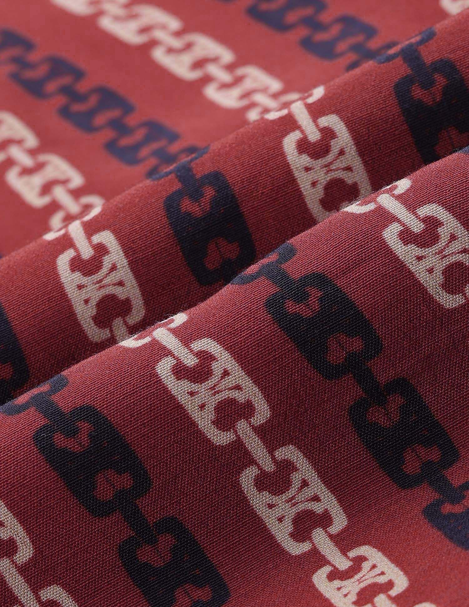 Abstract Printed Mini Shirt Dress With Belt Red - U.S. POLO ASSN. | Large