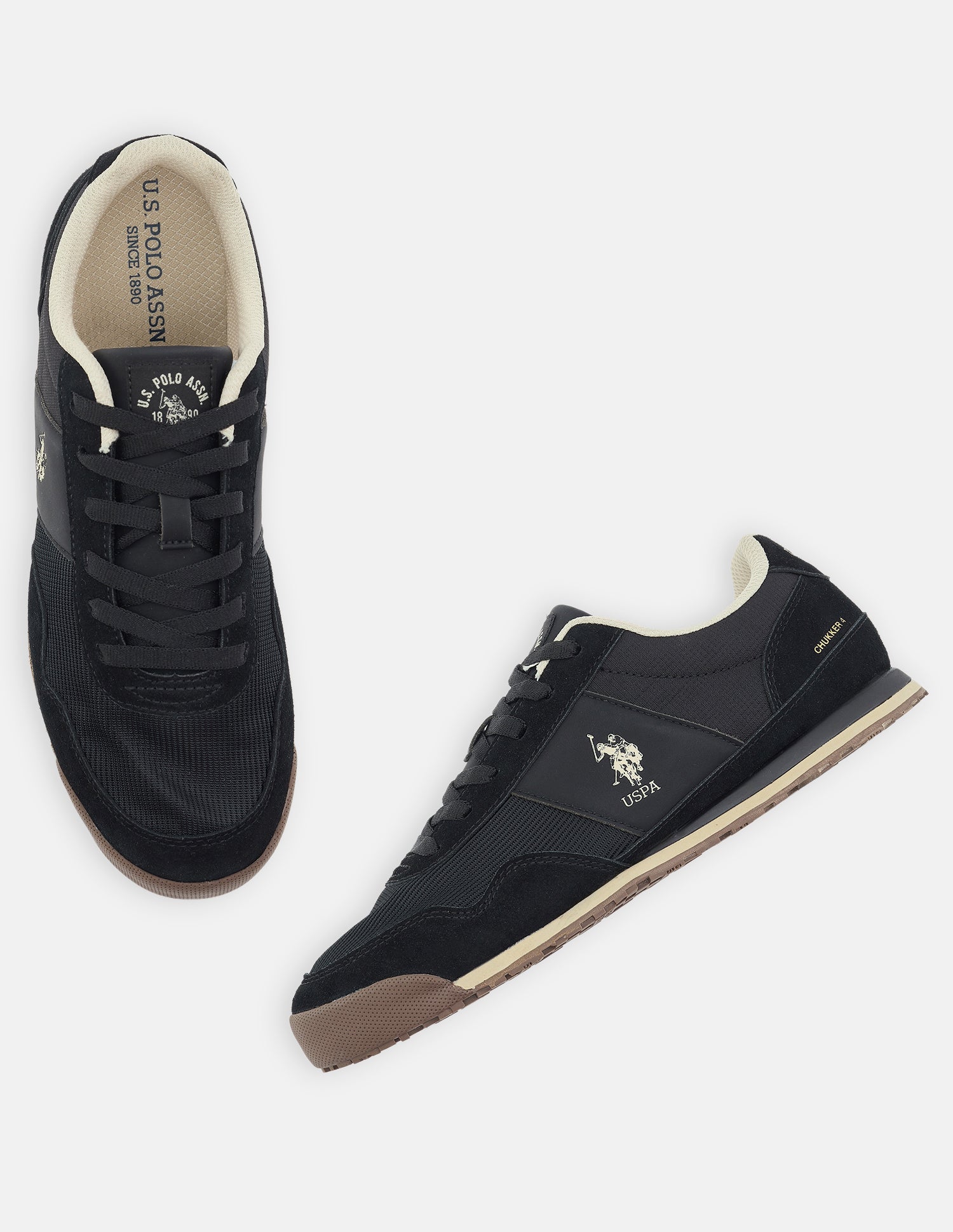 Textured Chukker 4 Suede Sneakers Black - U.S. Polo Assn. India | Large