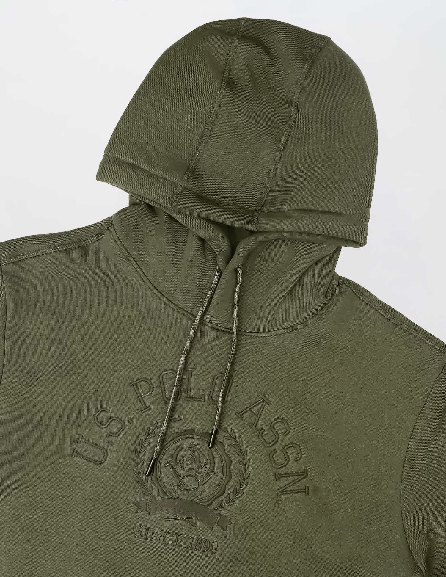 Brand Embroidered Hooded Sweatshirt Olive - U.S. POLO ASSN. | Large
