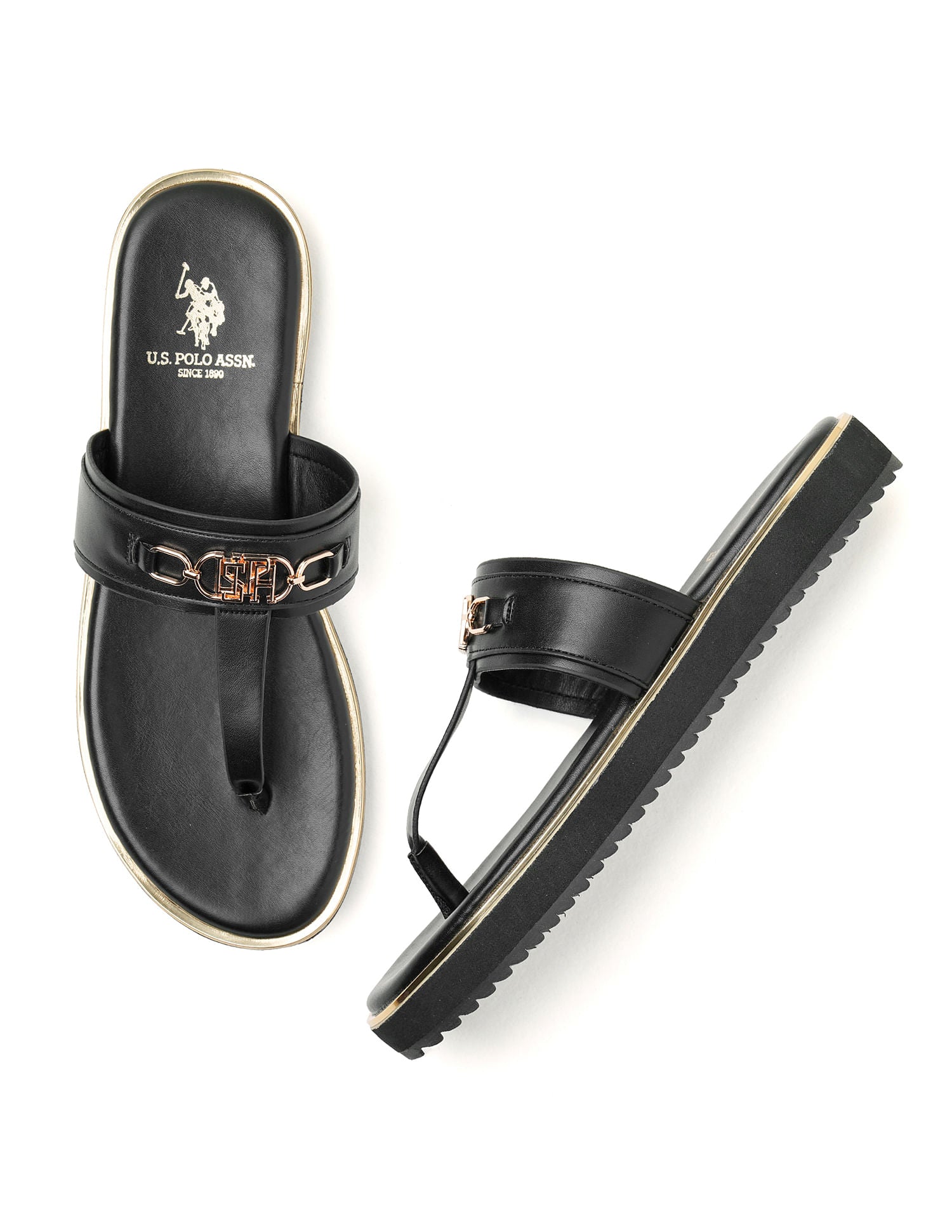 Women Comfort EVA Flat Matilde Sandals Black - U.S. POLO ASSN. | Large