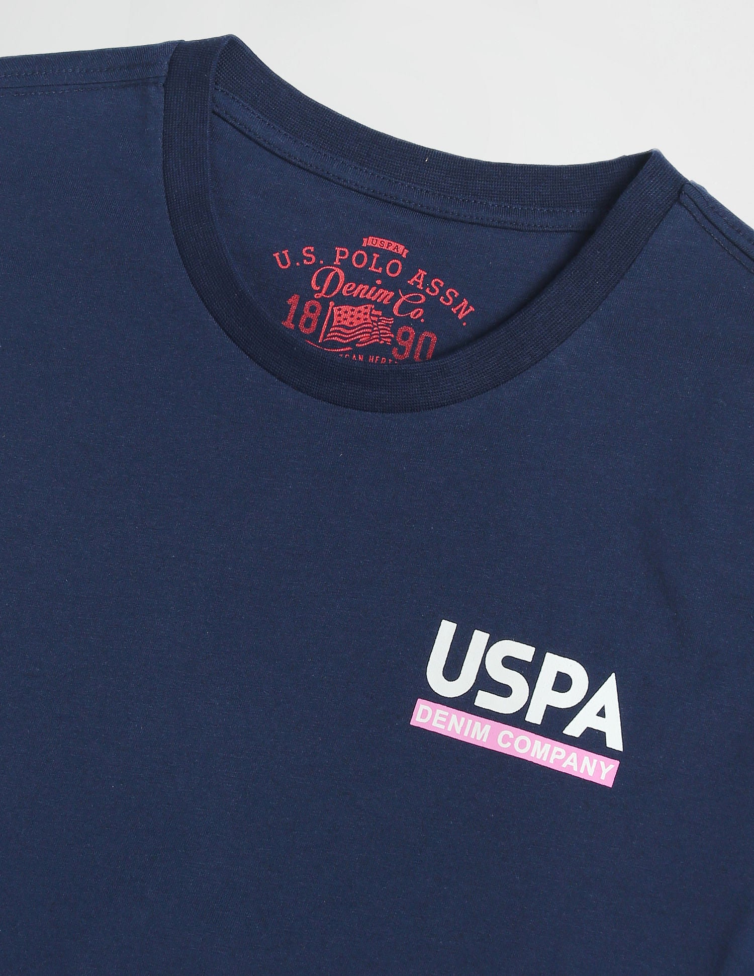 Back Print Muscle Fit T-Shirt Navy - U.S. Polo Assn. India | Large