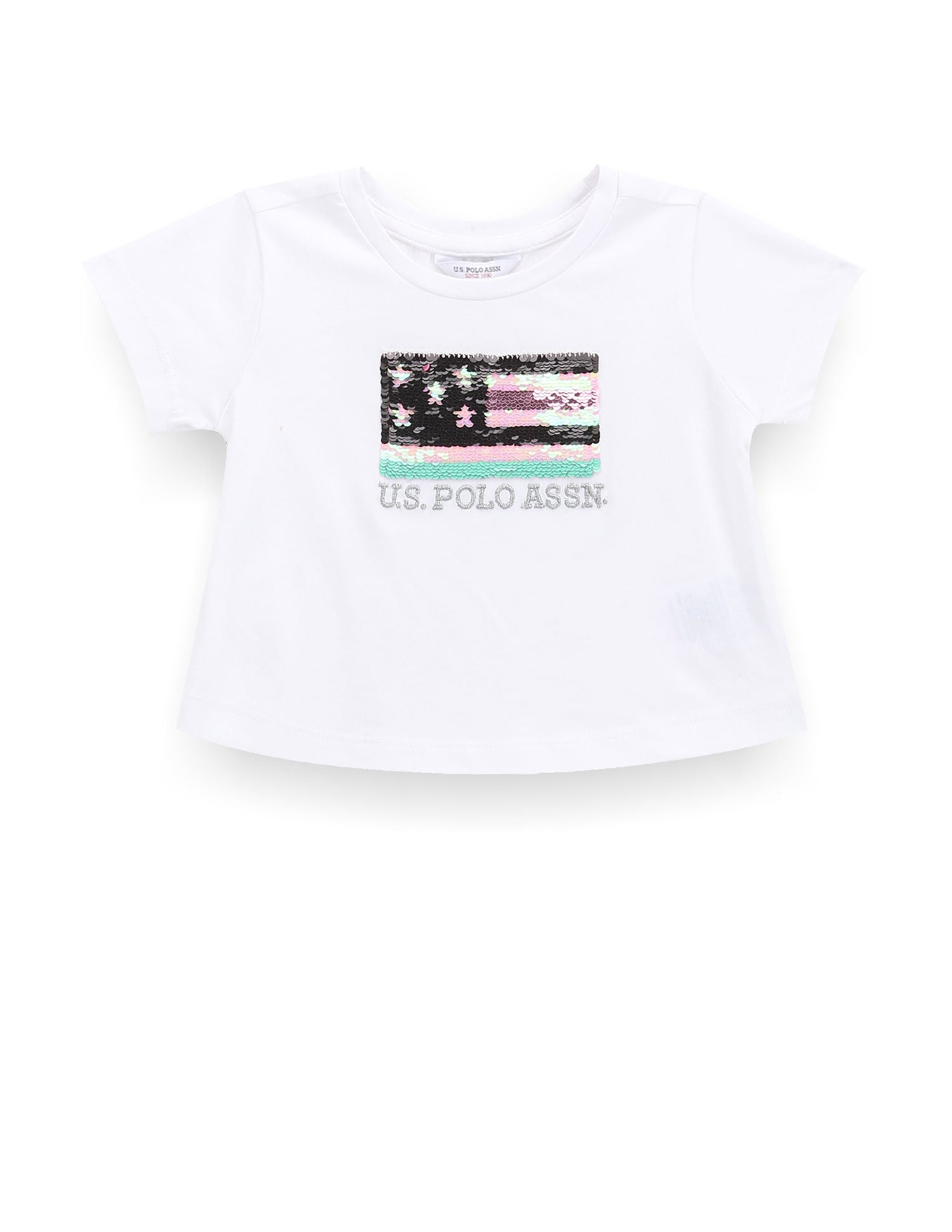 Girls Flip Sequin T-Shirt White - U.S. POLO ASSN. | Large