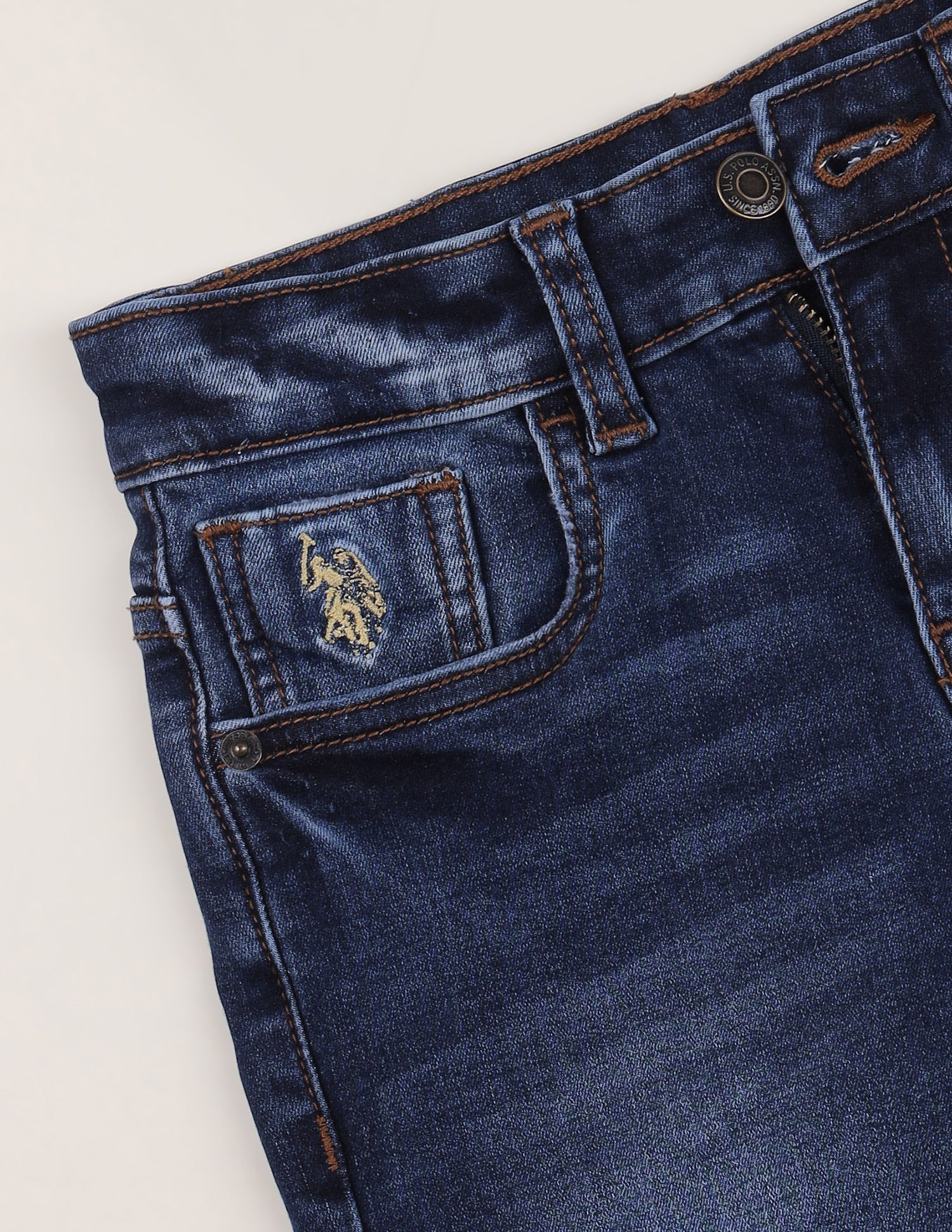 Relaxed Fit Blue Jeans Dark Blue - U.S. Polo Assn. India | Large