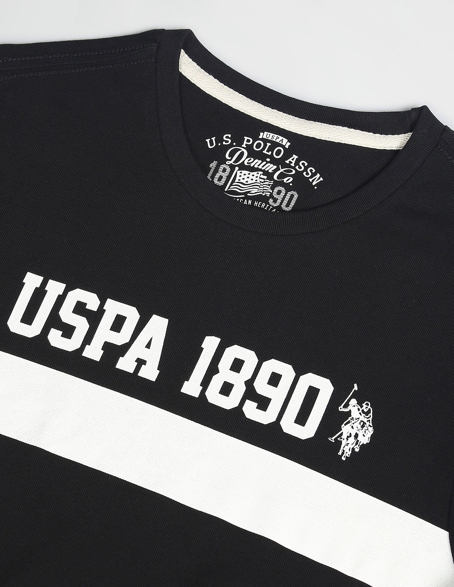 Iconic Brand Print T-Shirt Black - U.S. POLO ASSN. | Large