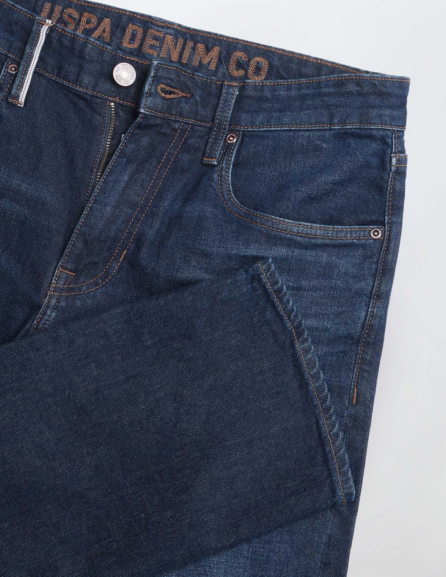 Harold Slim Straight Fit Blue Jeans Mid Blue - U.S. Polo Assn. India | Large