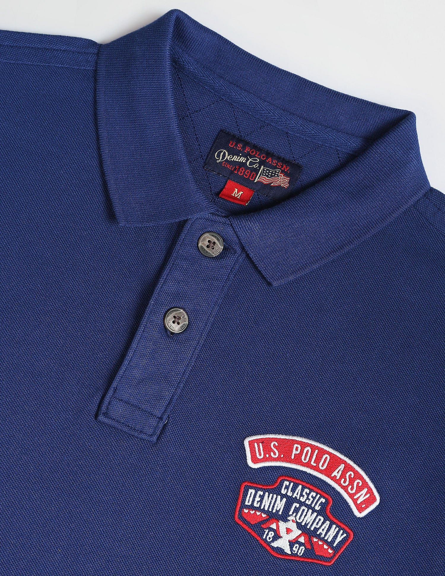 Appliqued Logo Cotton Polo Shirt Navy - U.S. POLO ASSN. | Large