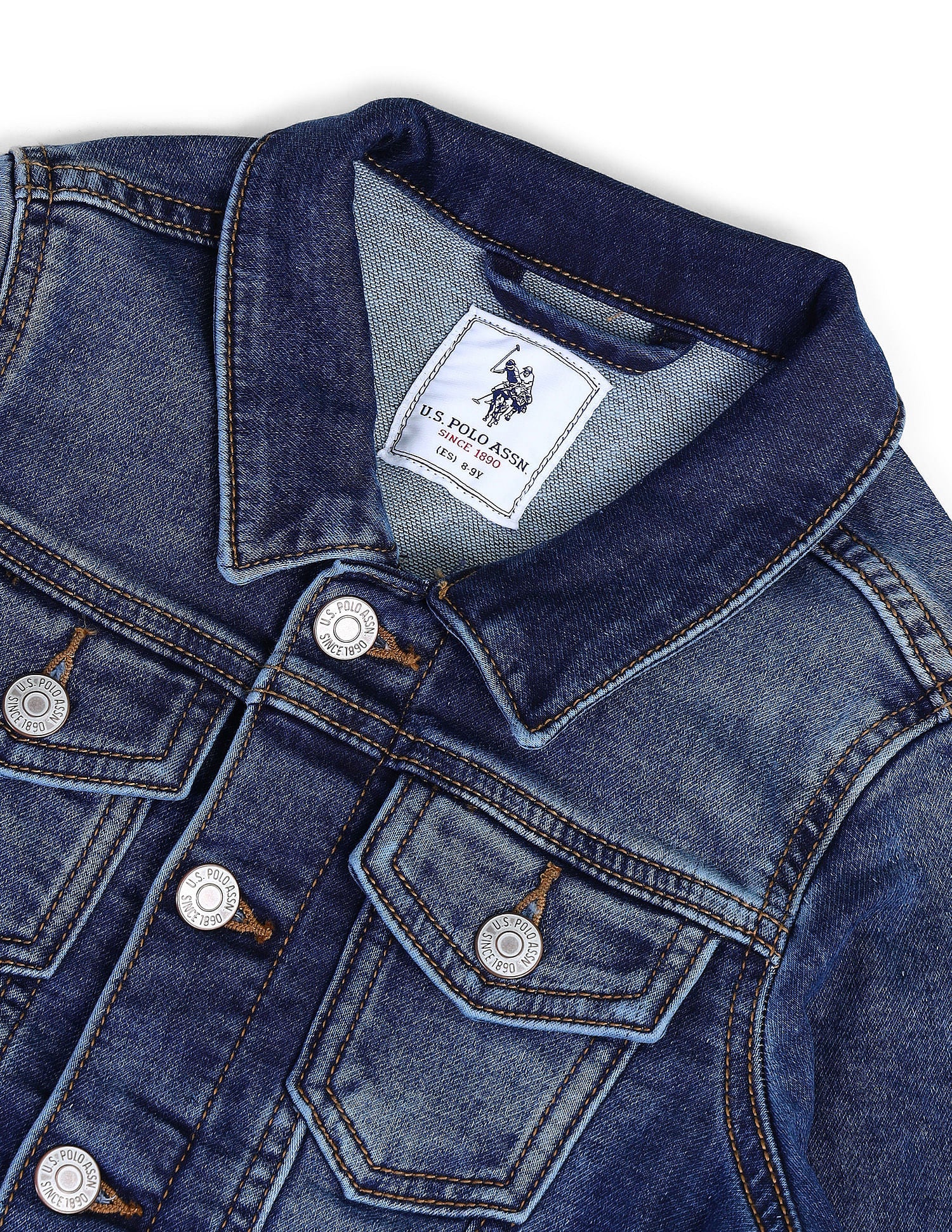 Boys Washed Denim Trucker Jacket Blue - U.S. POLO ASSN. | Large