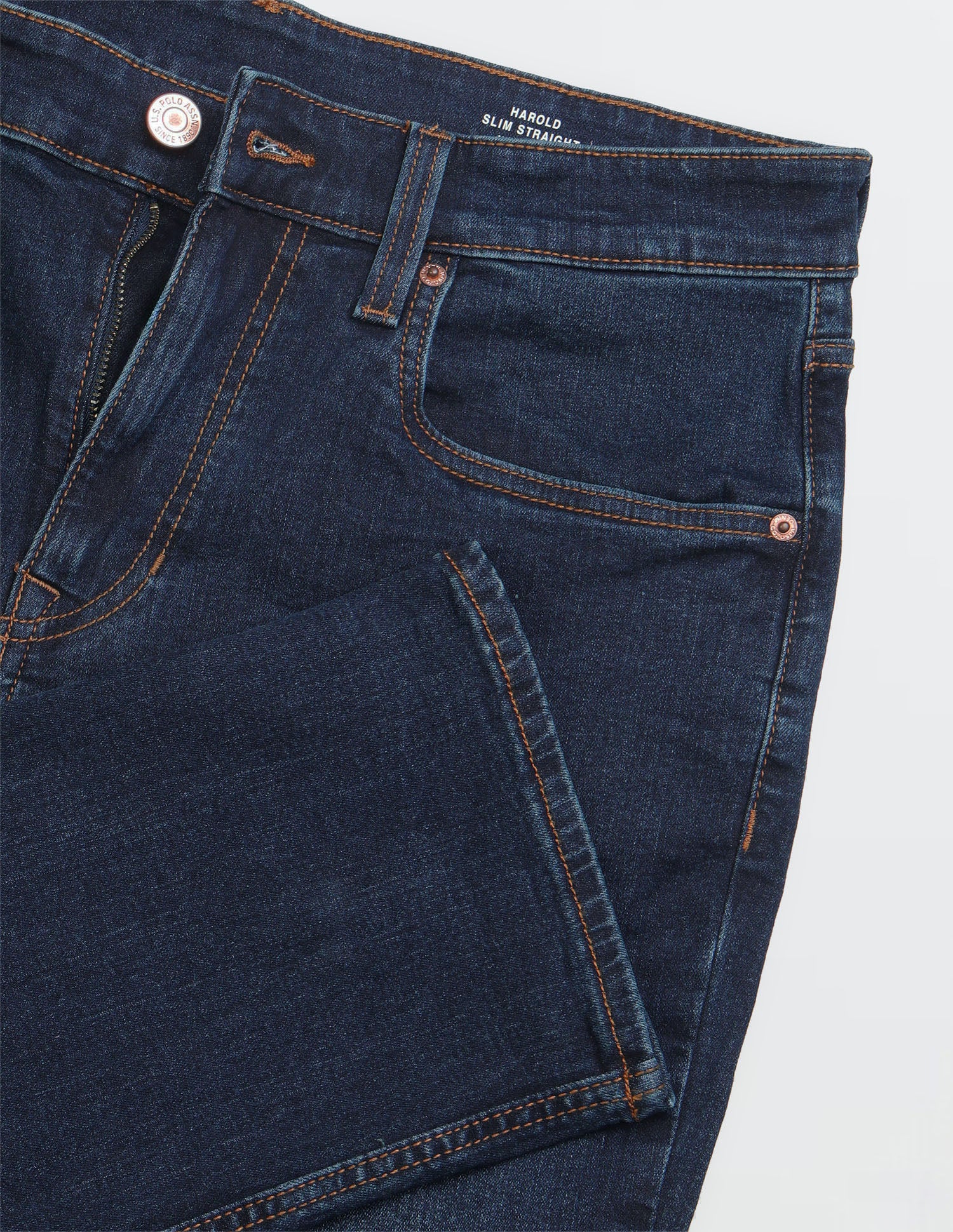 Harold Slim Straight Fit Blue Jeans Dark Indigo - U.S. Polo Assn. India | Large