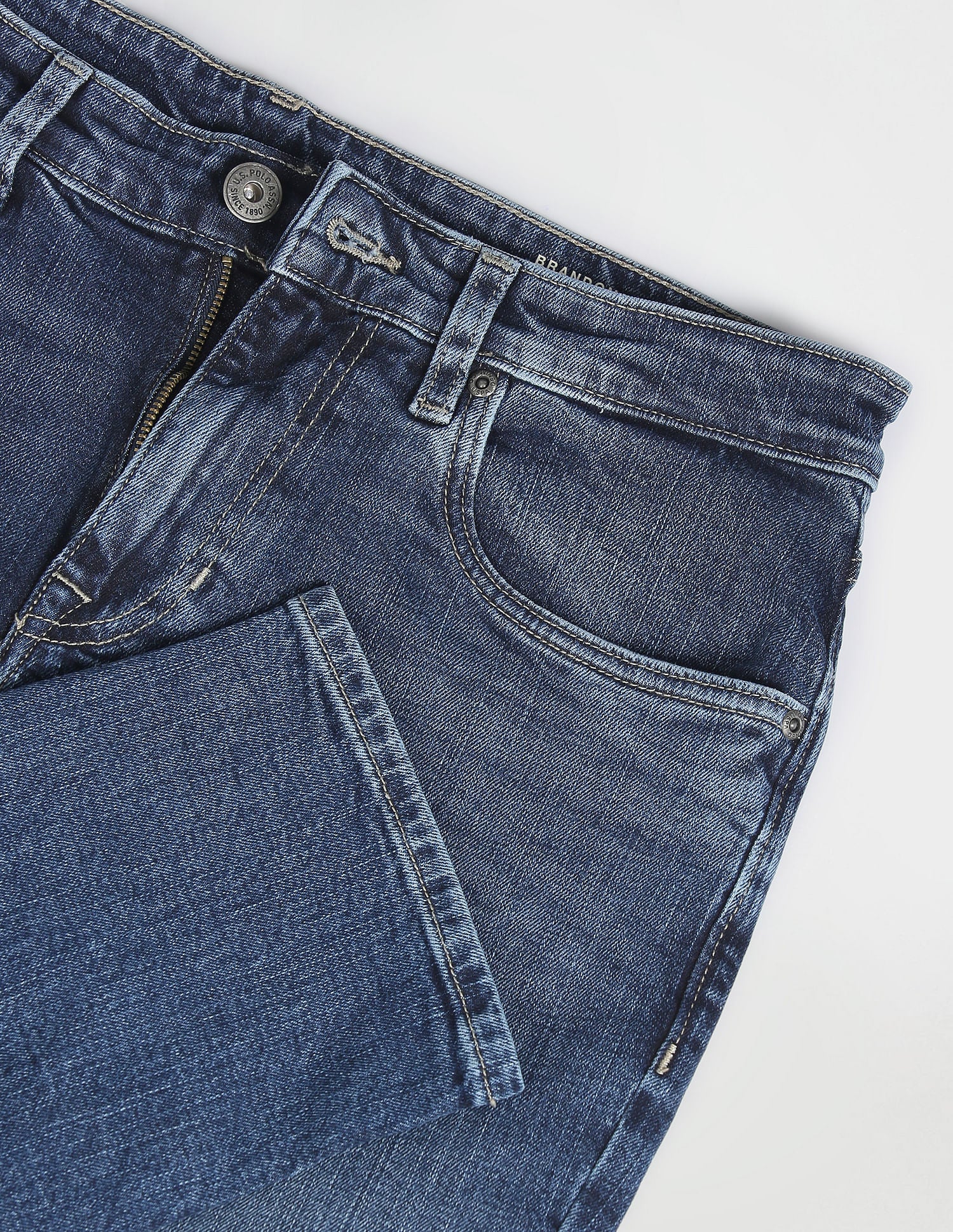 Brandon Slim Tapered Fit Blue Jeans Blue - U.S. POLO ASSN. | Large