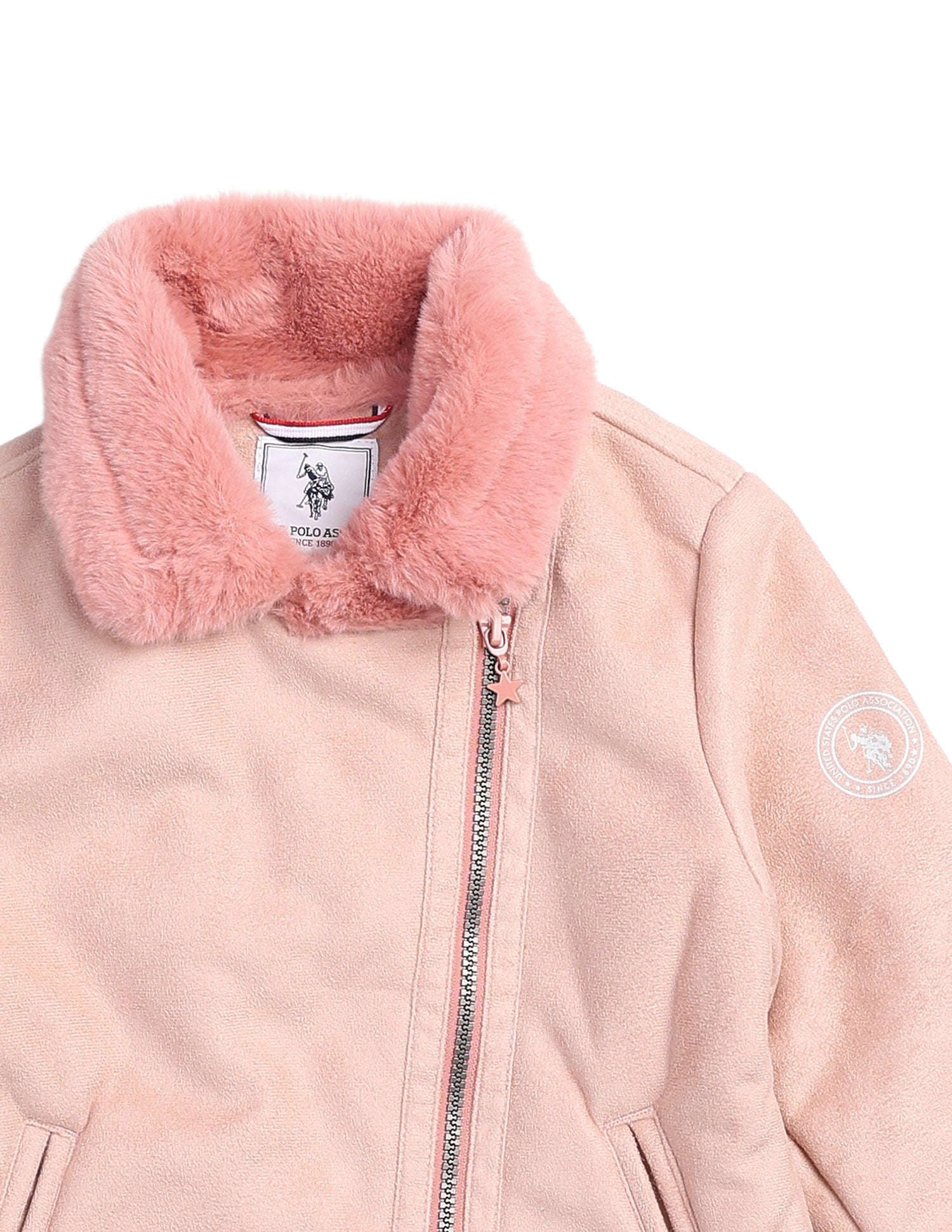 Faux Fur Lined Casual Jacket Light Pink - U.S. Polo Assn. India | Large