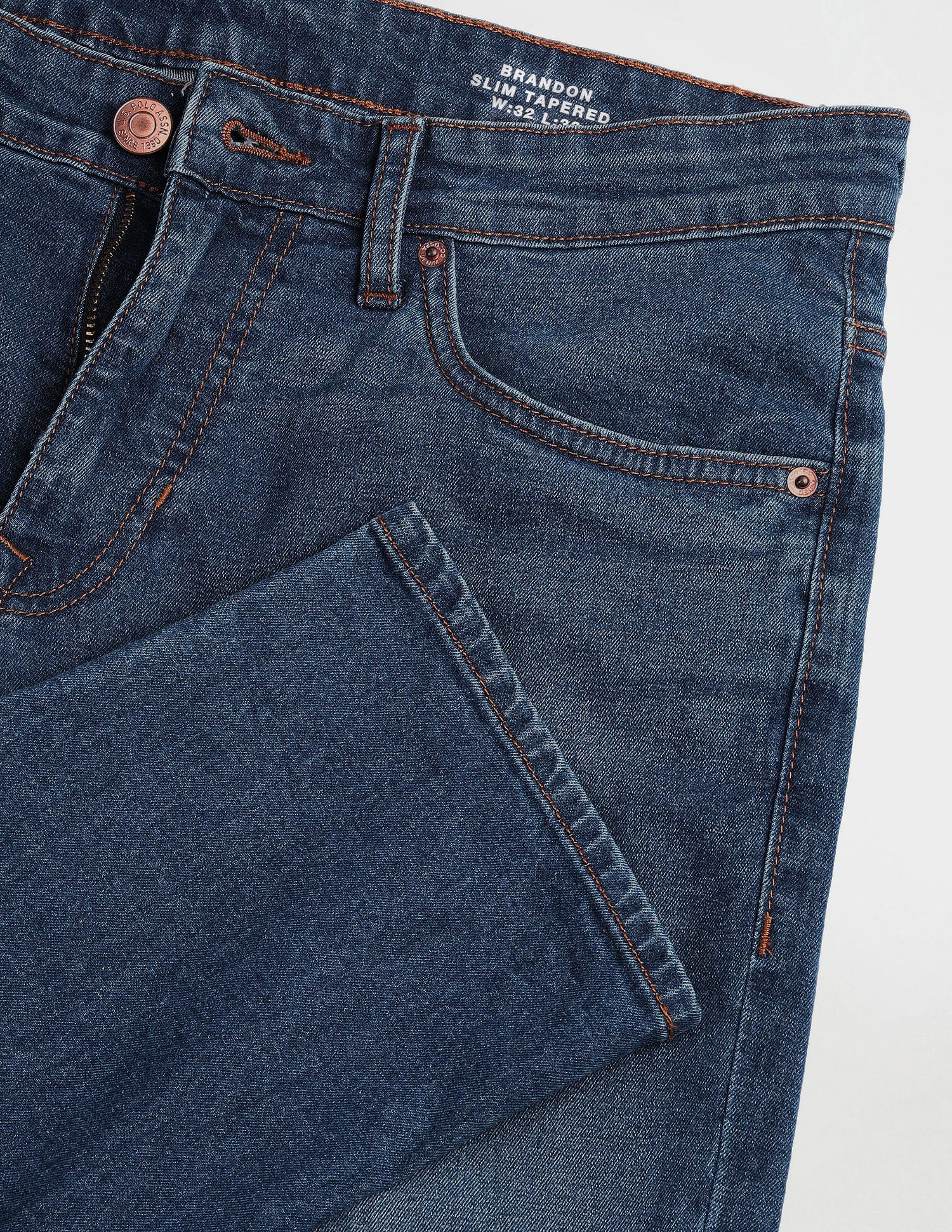 Brandon Slim Tapered Fit Mid Wash Jeans Blue - U.S. POLO ASSN. | Large