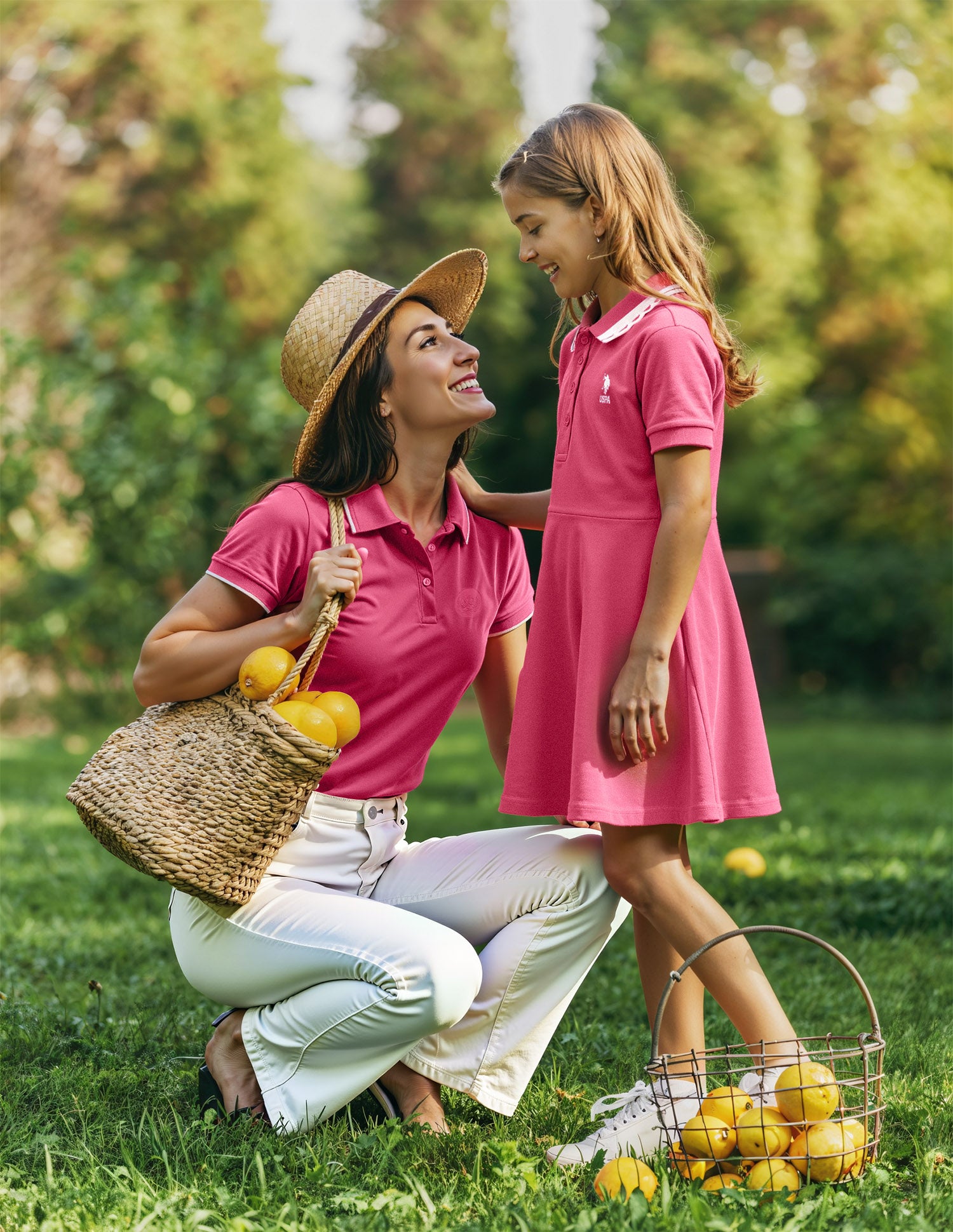 Girls Solid Fit And Flare Polo Dress Dark Pink - U.S. POLO ASSN. | Large