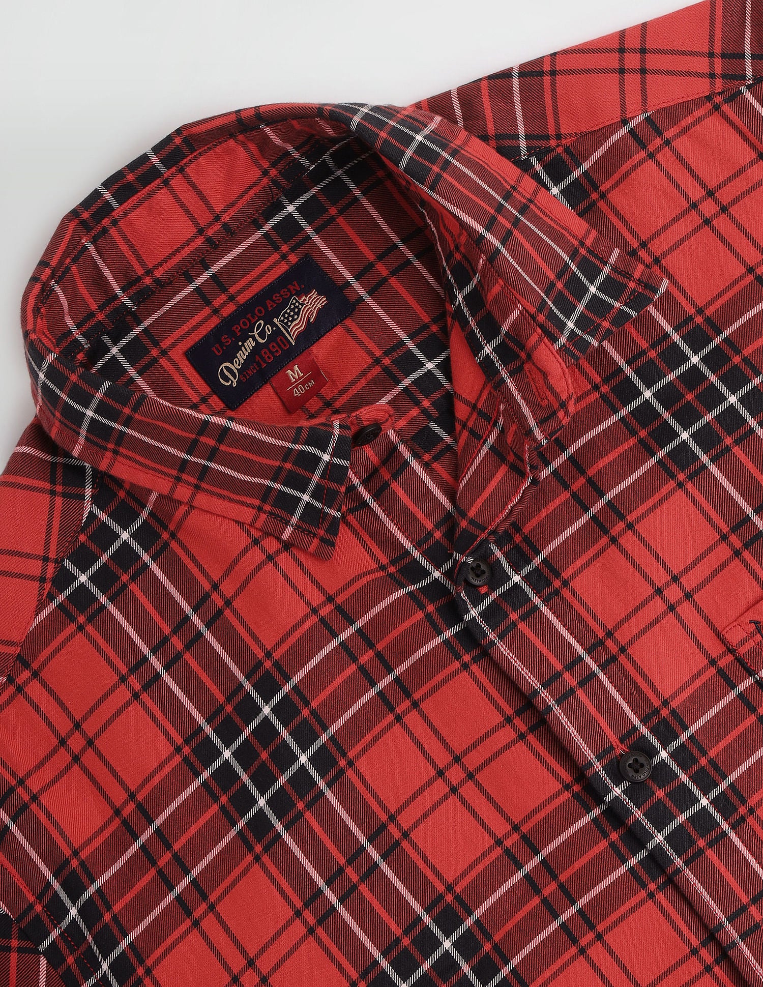 Cutaway Collar Tartan Shirt Red - U.S. Polo Assn. India | Large